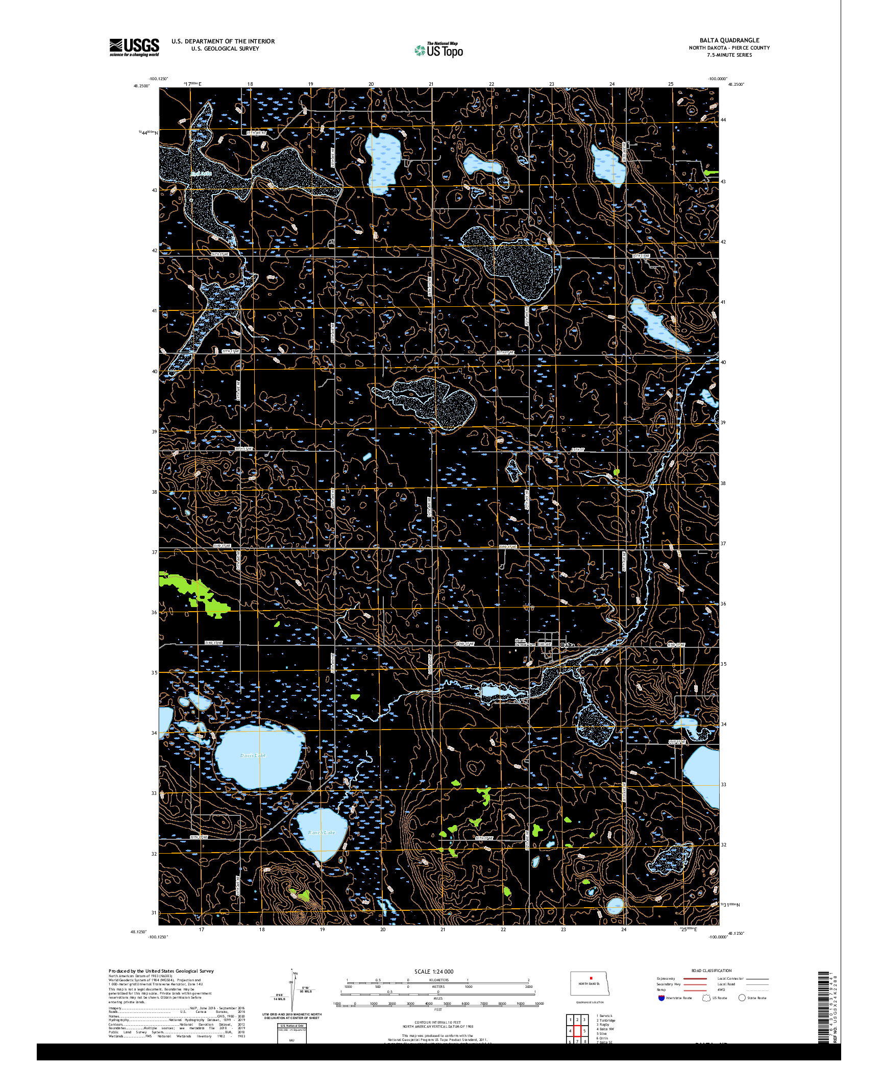 USGS US TOPO 7.5-MINUTE MAP FOR BALTA, ND 2020