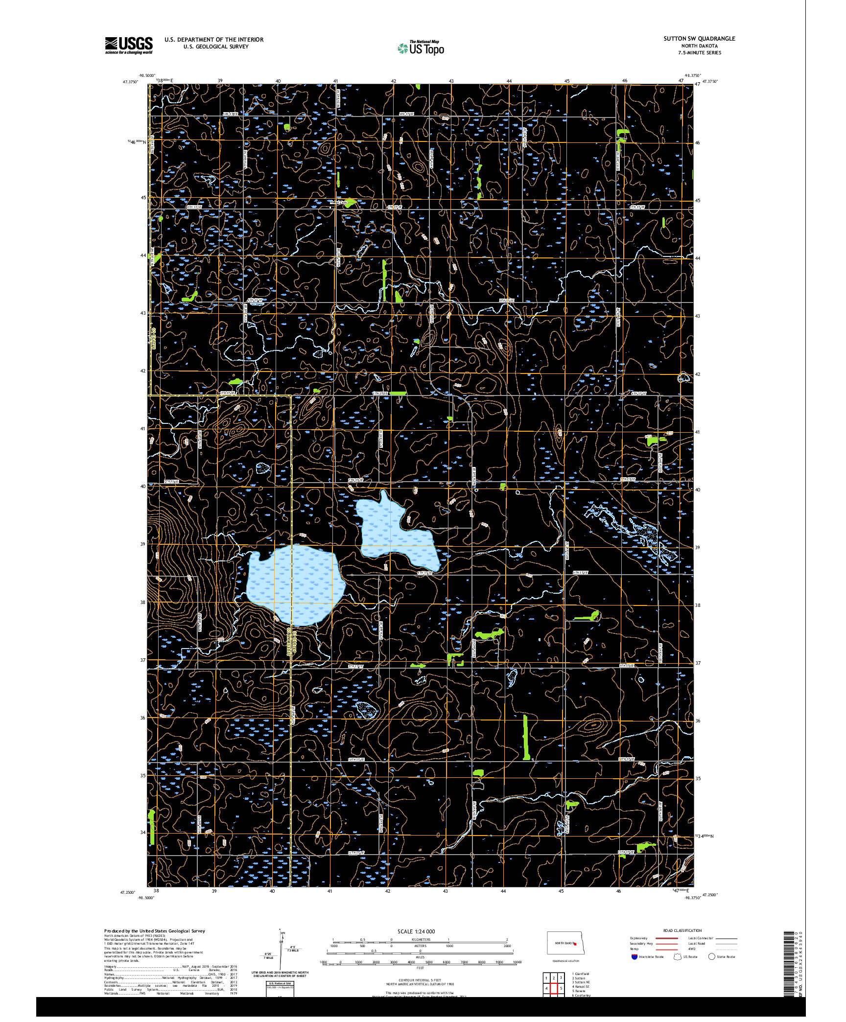 USGS US TOPO 7.5-MINUTE MAP FOR SUTTON SW, ND 2020