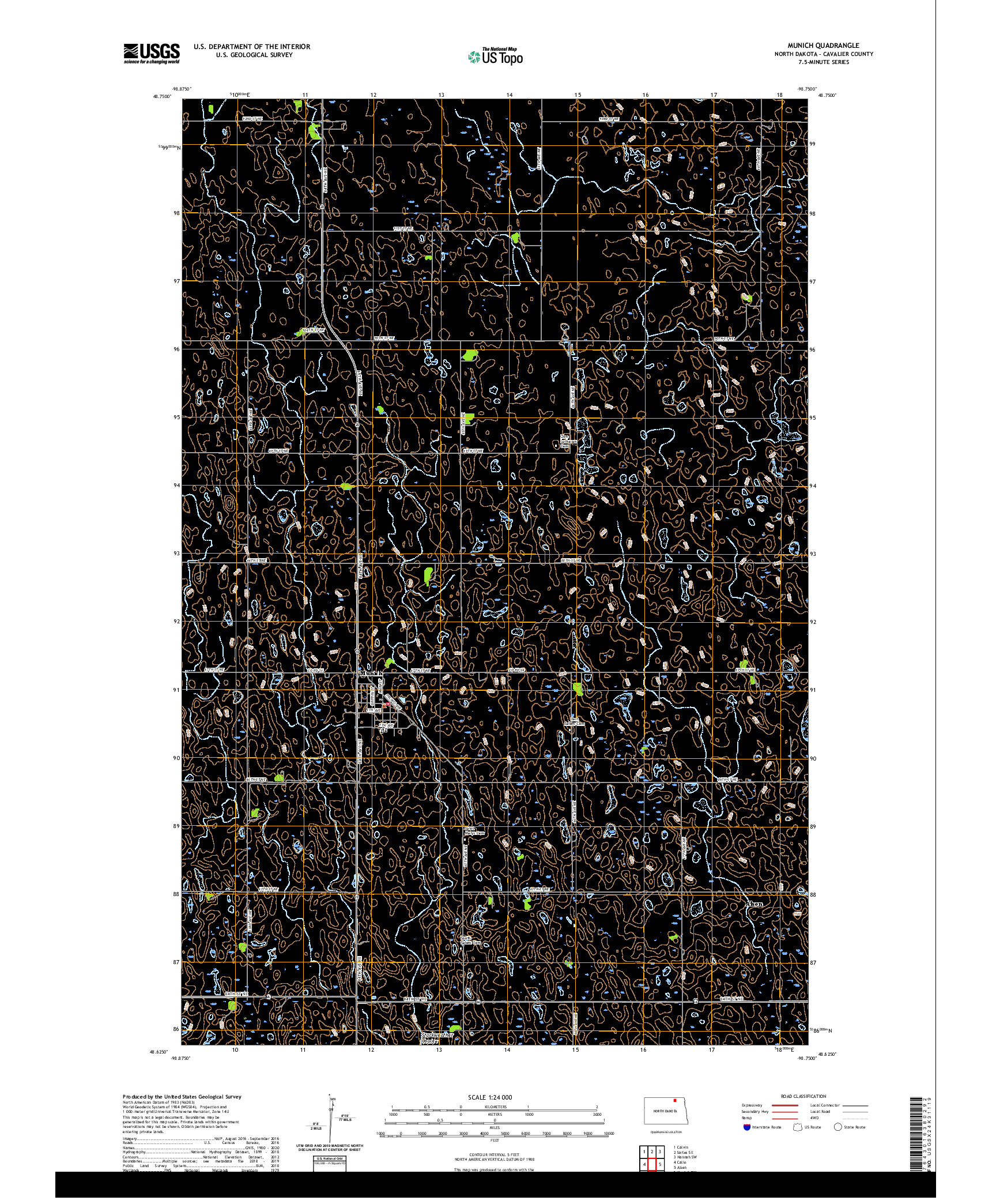 USGS US TOPO 7.5-MINUTE MAP FOR MUNICH, ND 2020