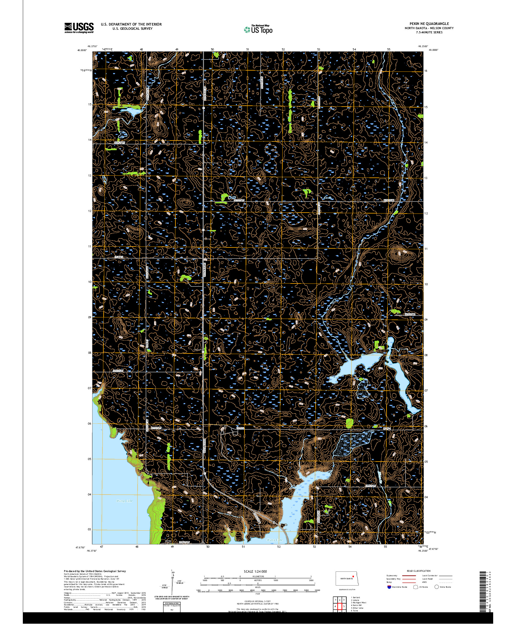 USGS US TOPO 7.5-MINUTE MAP FOR PEKIN NE, ND 2020