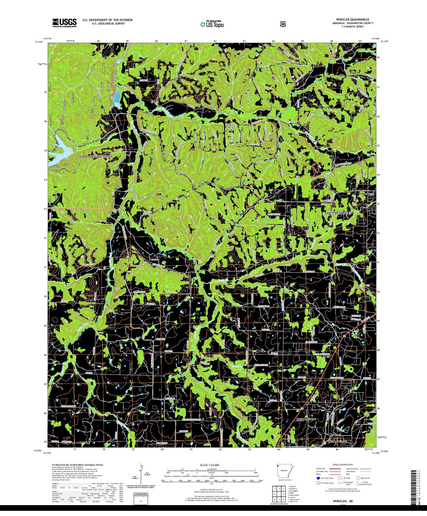 USGS US TOPO 7.5-MINUTE MAP FOR WHEELER, AR 2020