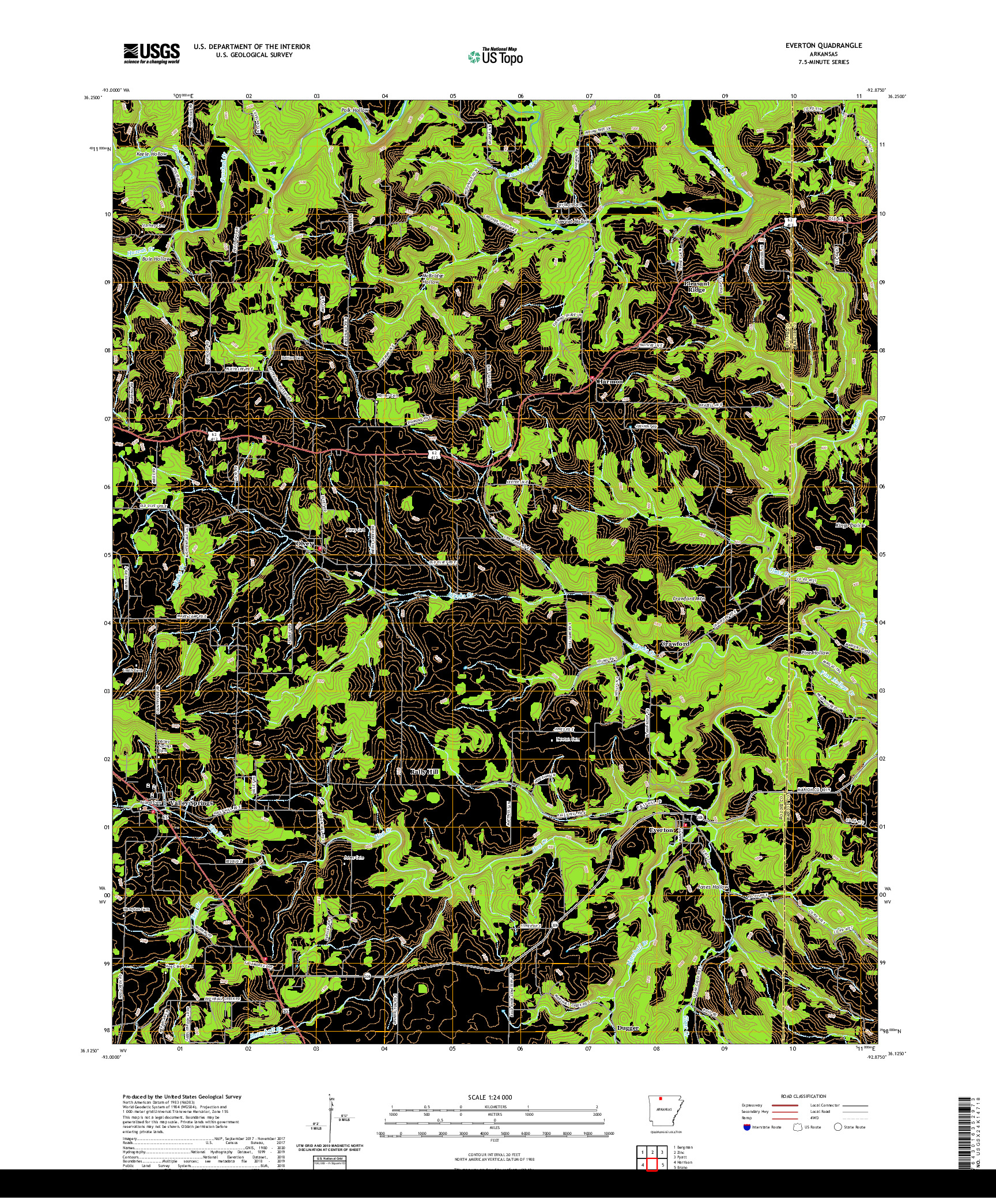 USGS US TOPO 7.5-MINUTE MAP FOR EVERTON, AR 2020