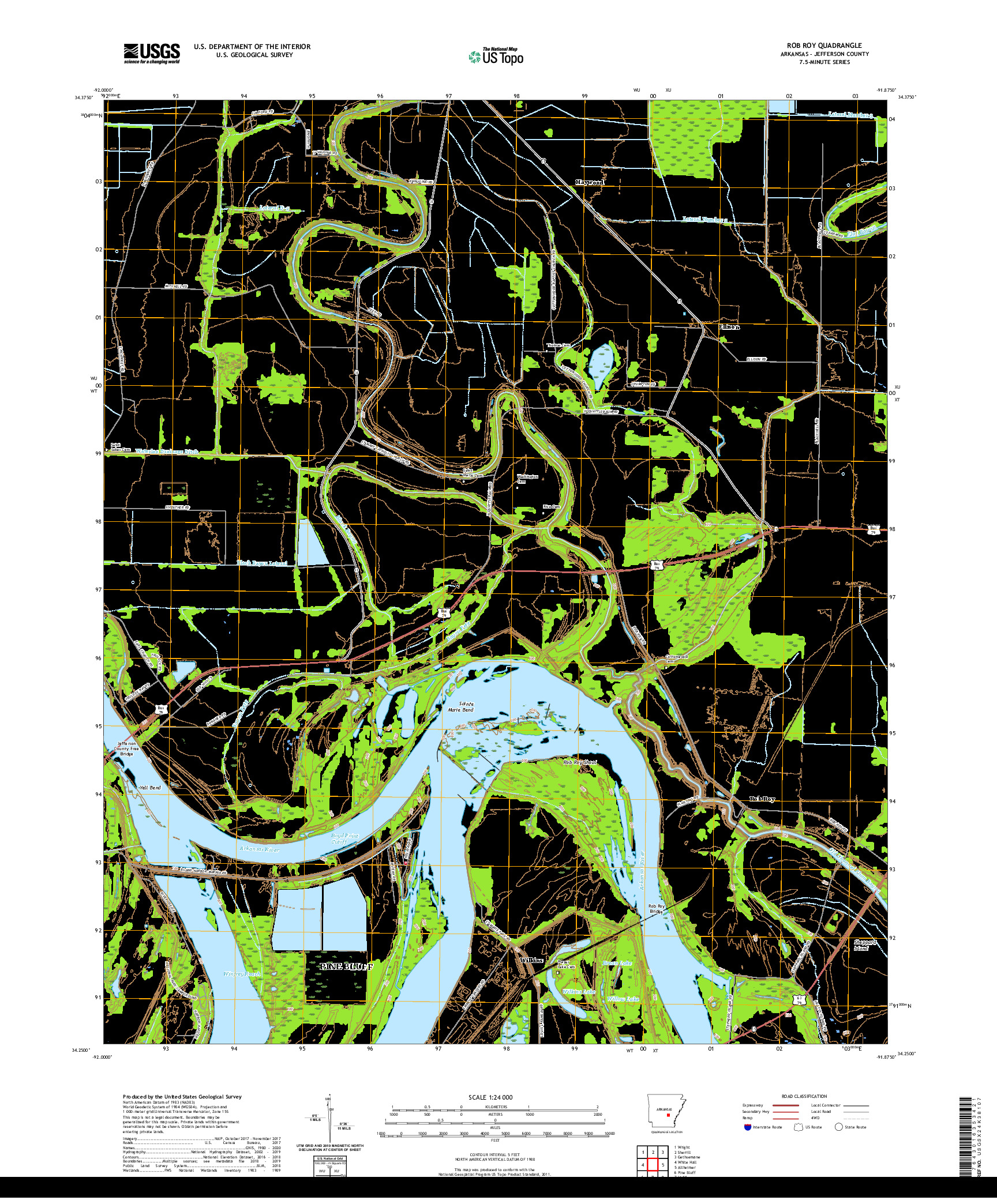 USGS US TOPO 7.5-MINUTE MAP FOR ROB ROY, AR 2020