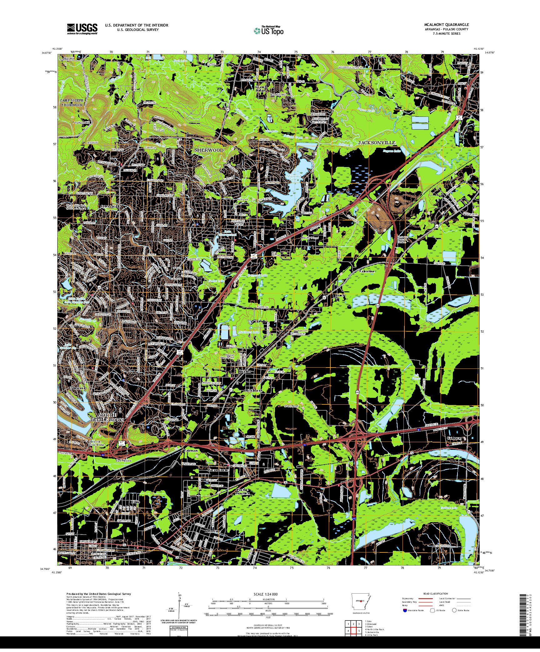 USGS US TOPO 7.5-MINUTE MAP FOR MCALMONT, AR 2020