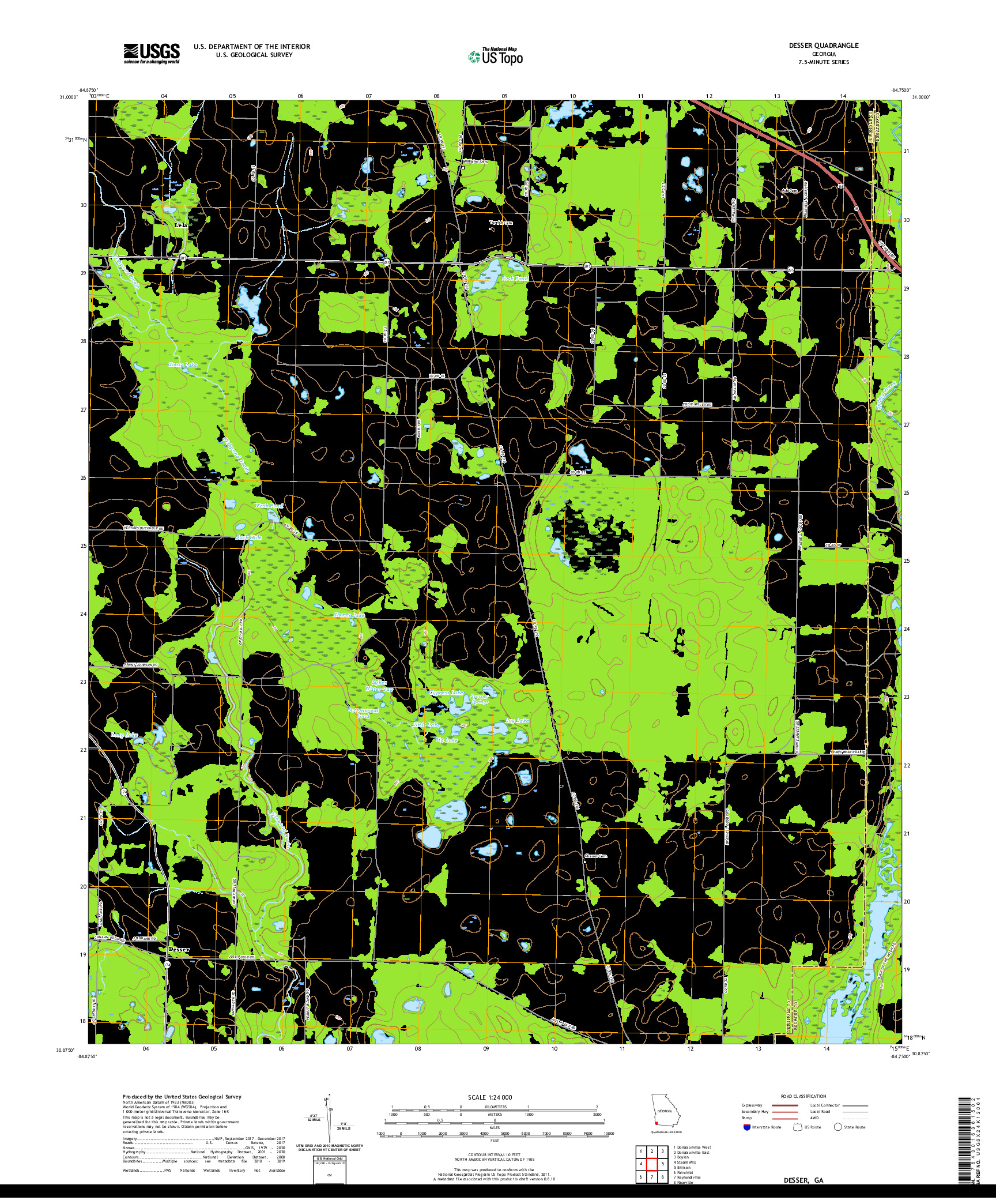 USGS US TOPO 7.5-MINUTE MAP FOR DESSER, GA 2020