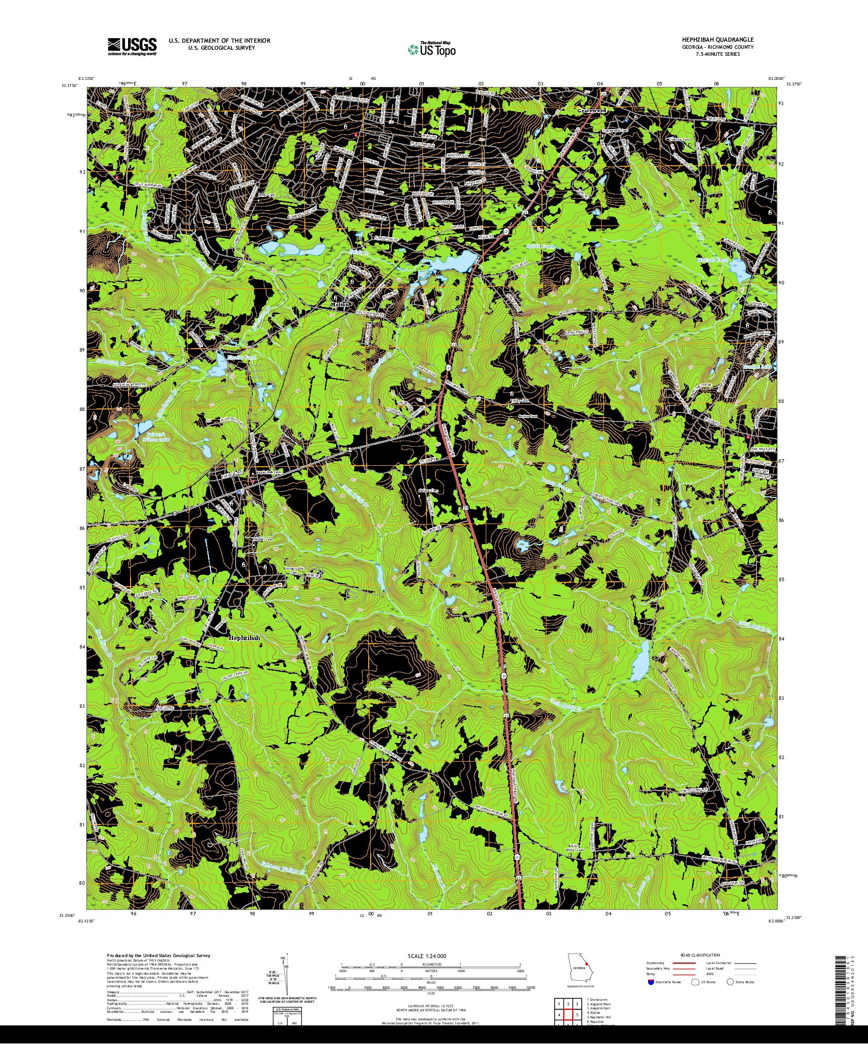 USGS US TOPO 7.5-MINUTE MAP FOR HEPHZIBAH, GA 2020