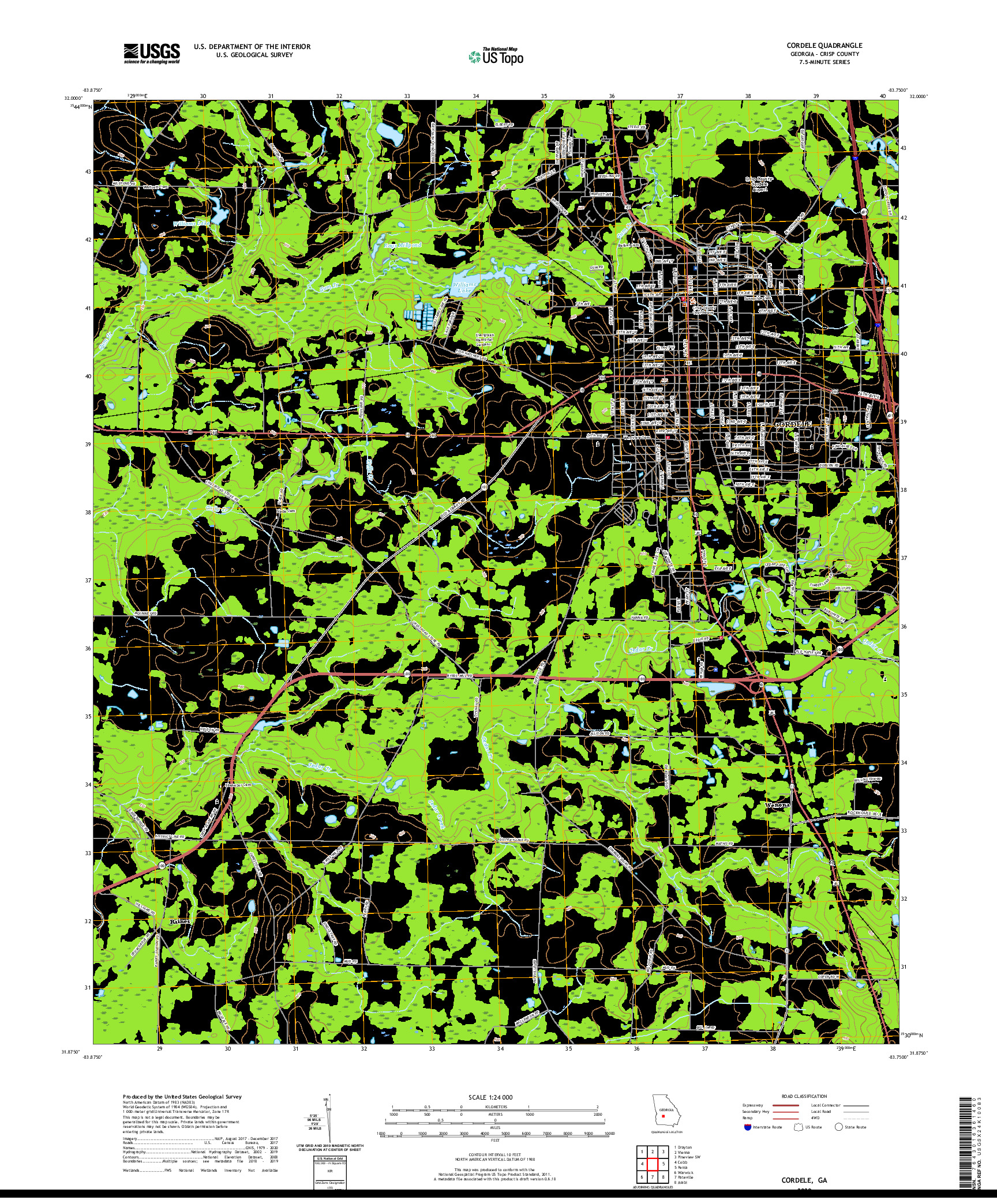 USGS US TOPO 7.5-MINUTE MAP FOR CORDELE, GA 2020