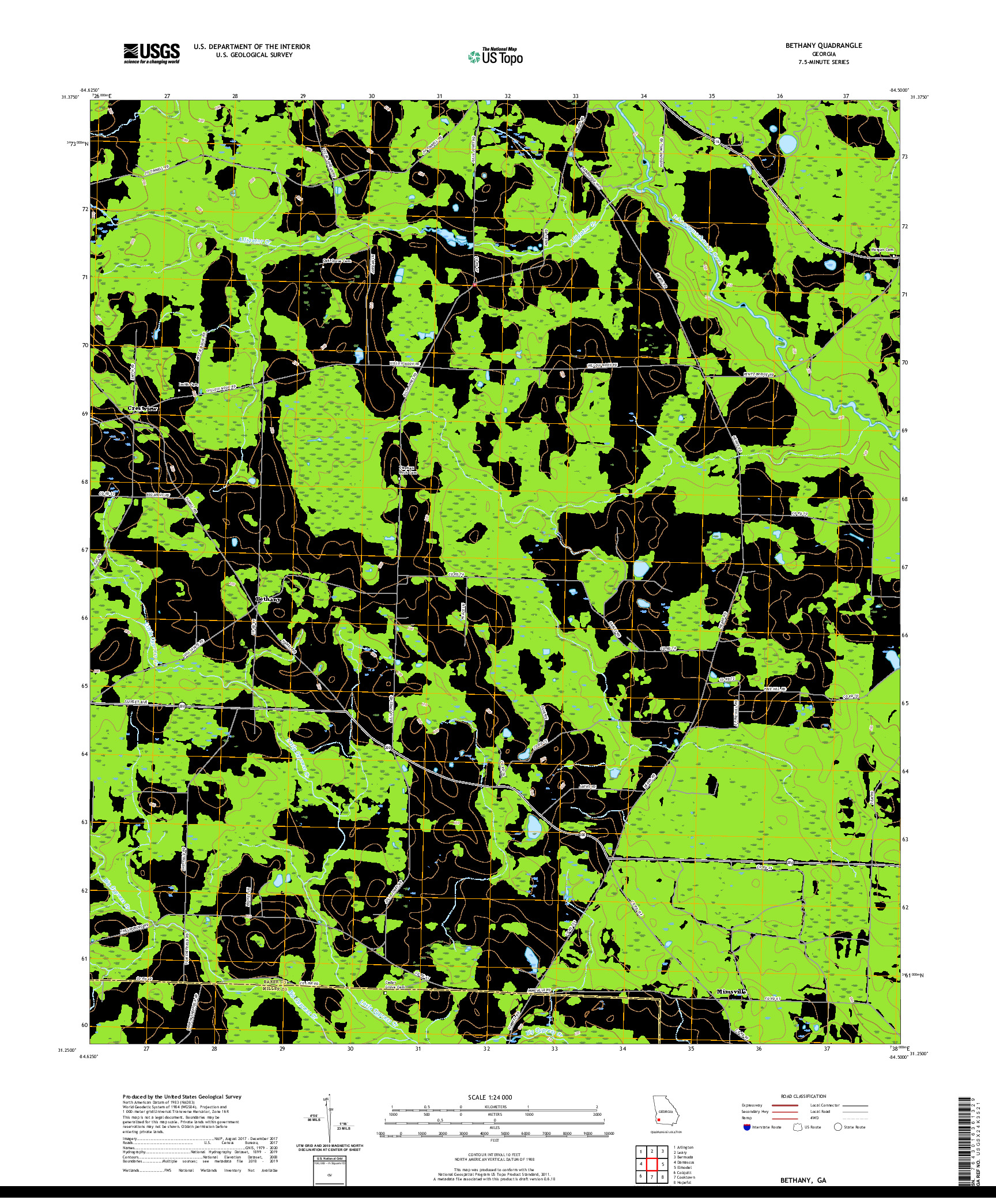 USGS US TOPO 7.5-MINUTE MAP FOR BETHANY, GA 2020