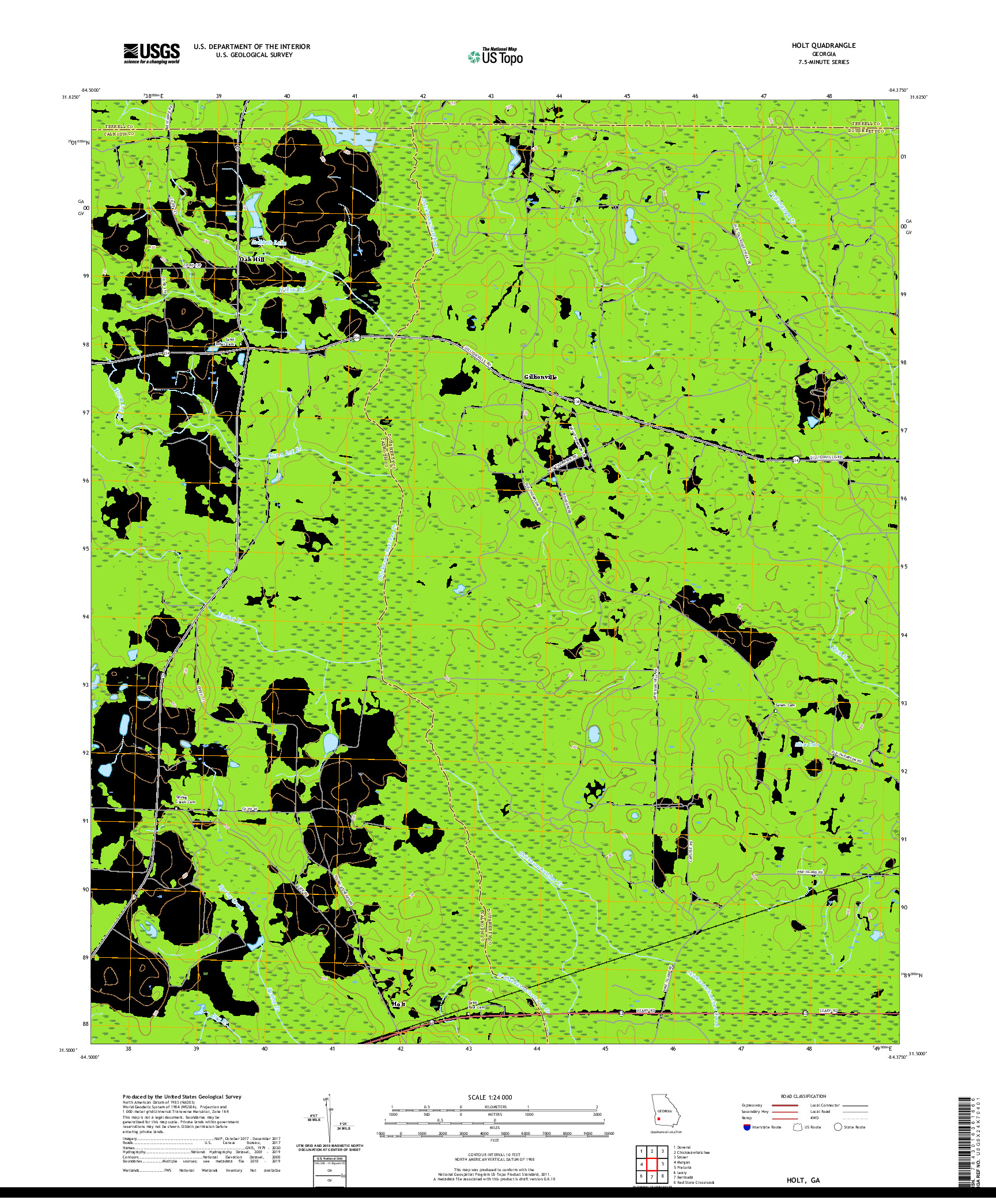 USGS US TOPO 7.5-MINUTE MAP FOR HOLT, GA 2020