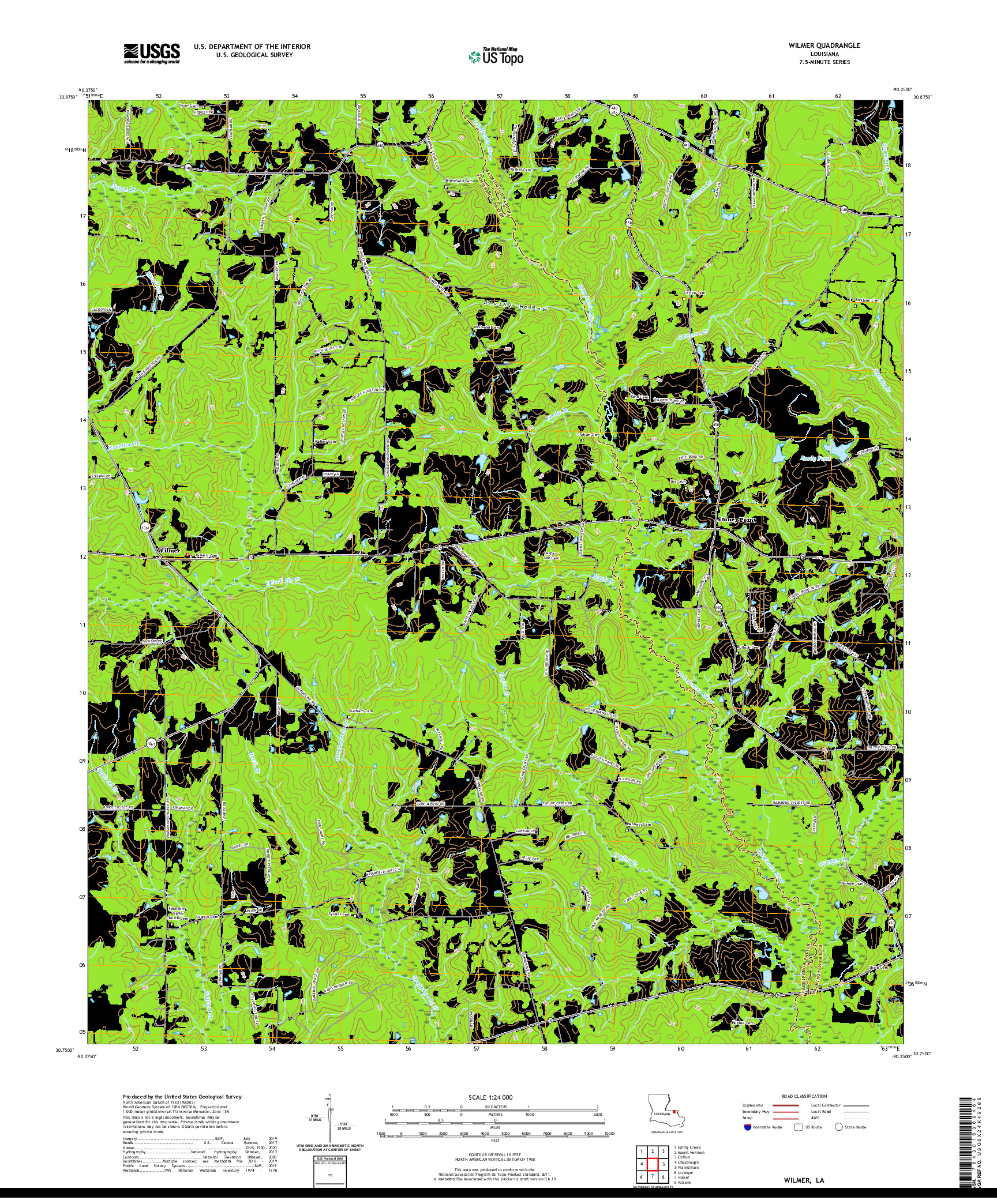 USGS US TOPO 7.5-MINUTE MAP FOR WILMER, LA 2020