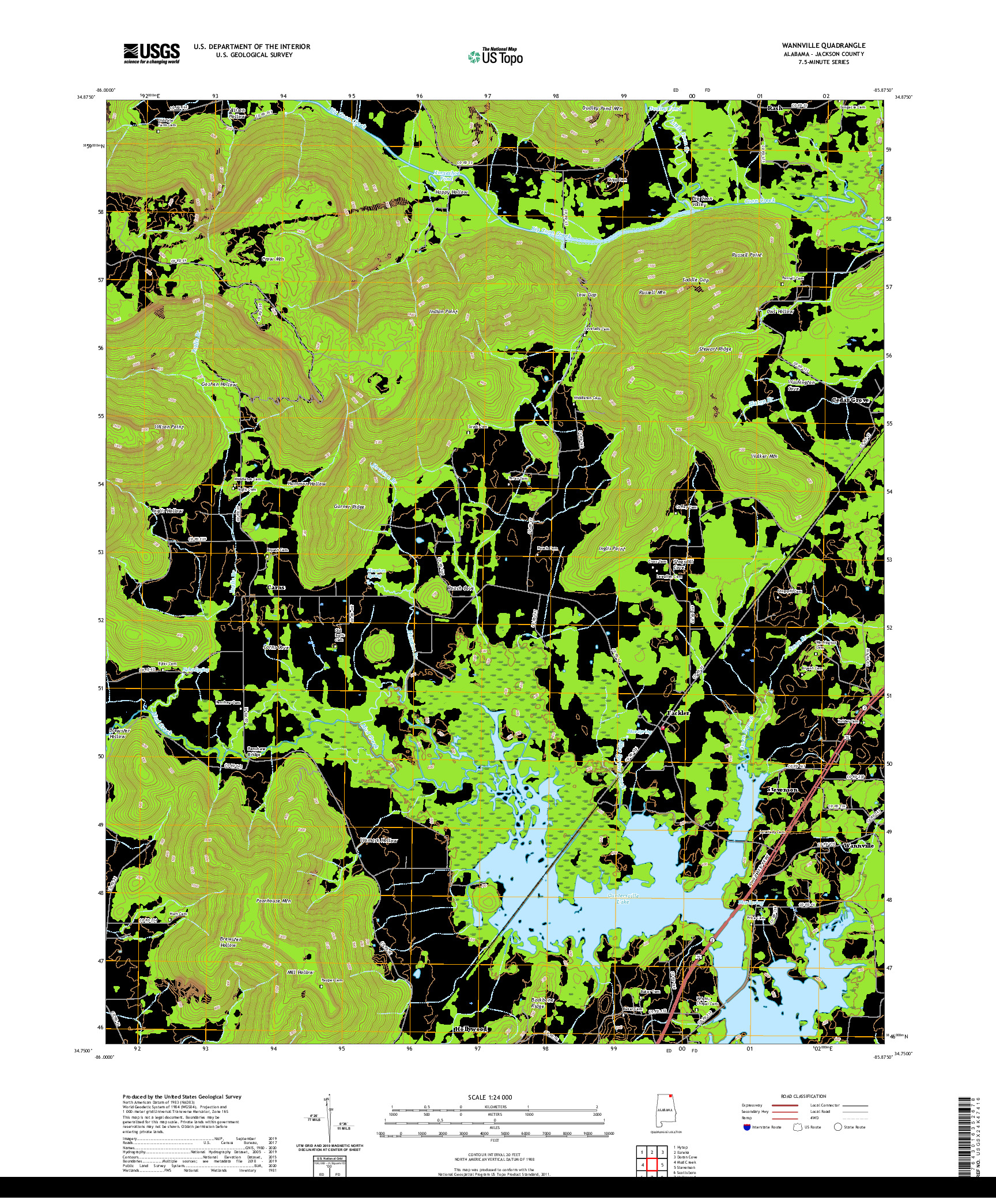 USGS US TOPO 7.5-MINUTE MAP FOR WANNVILLE, AL 2020