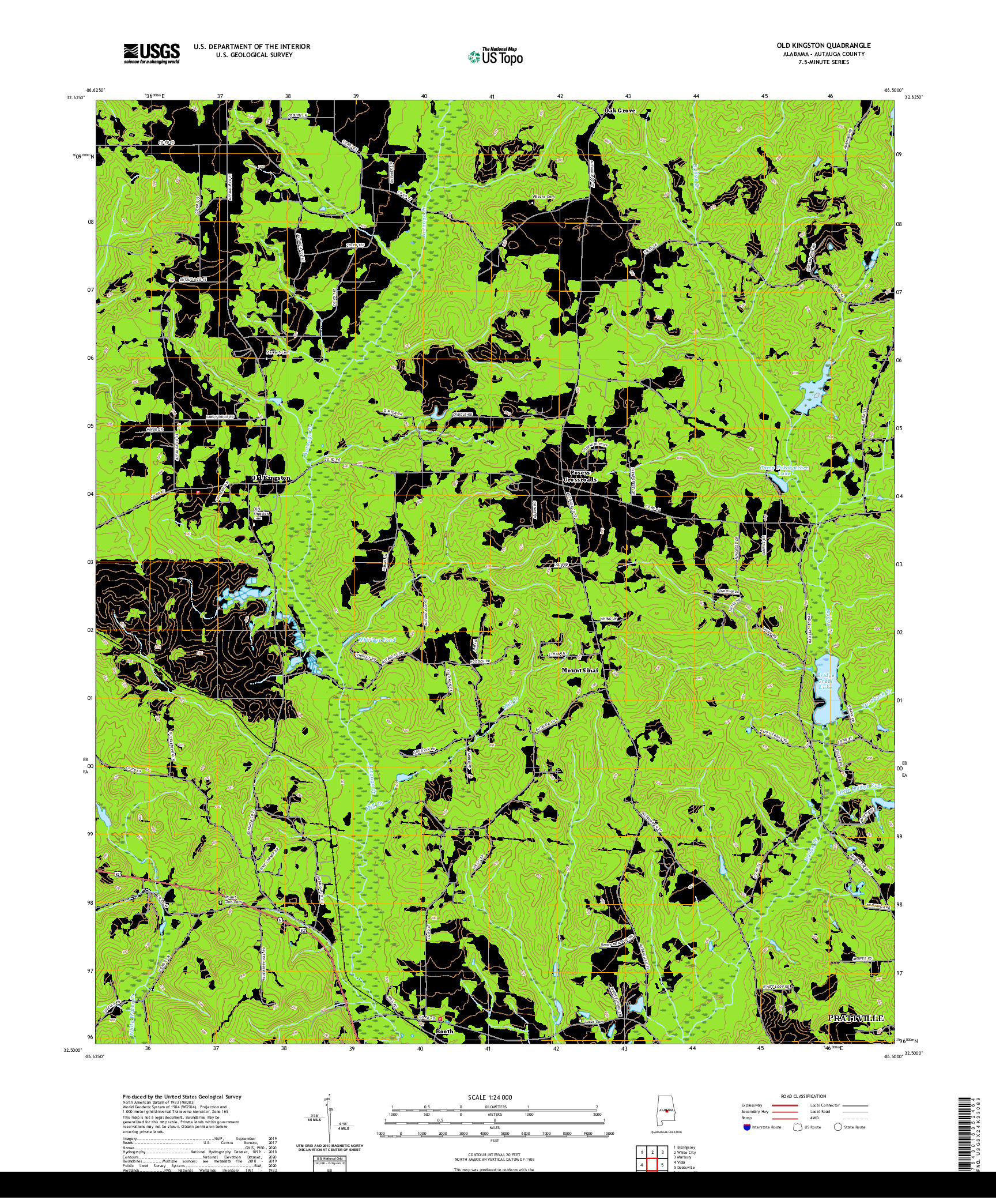 USGS US TOPO 7.5-MINUTE MAP FOR OLD KINGSTON, AL 2020