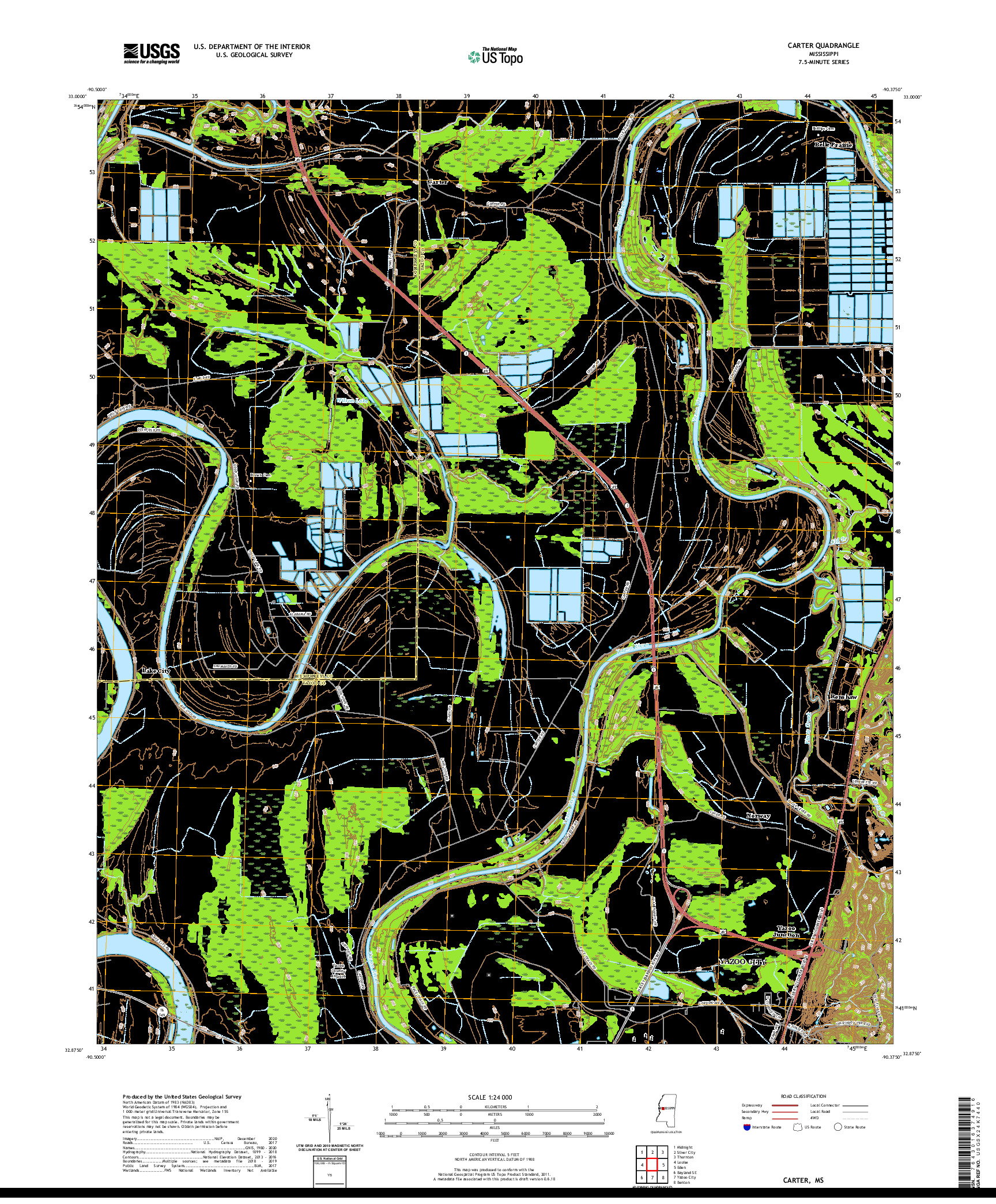 USGS US TOPO 7.5-MINUTE MAP FOR CARTER, MS 2020