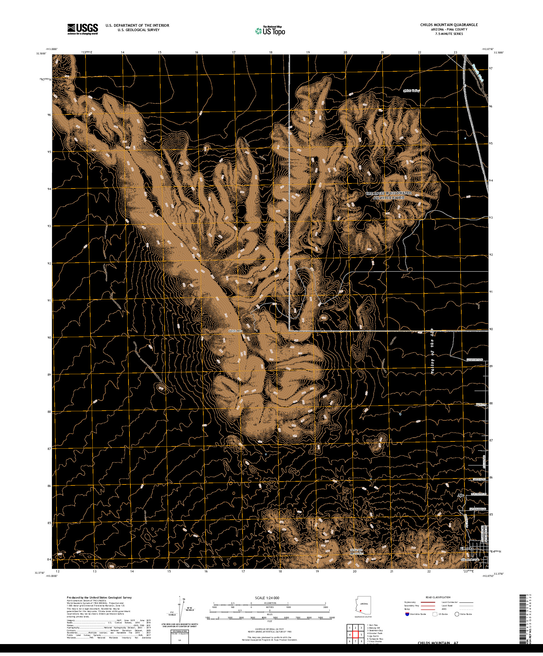 US TOPO 7.5-MINUTE MAP FOR CHILDS MOUNTAIN, AZ