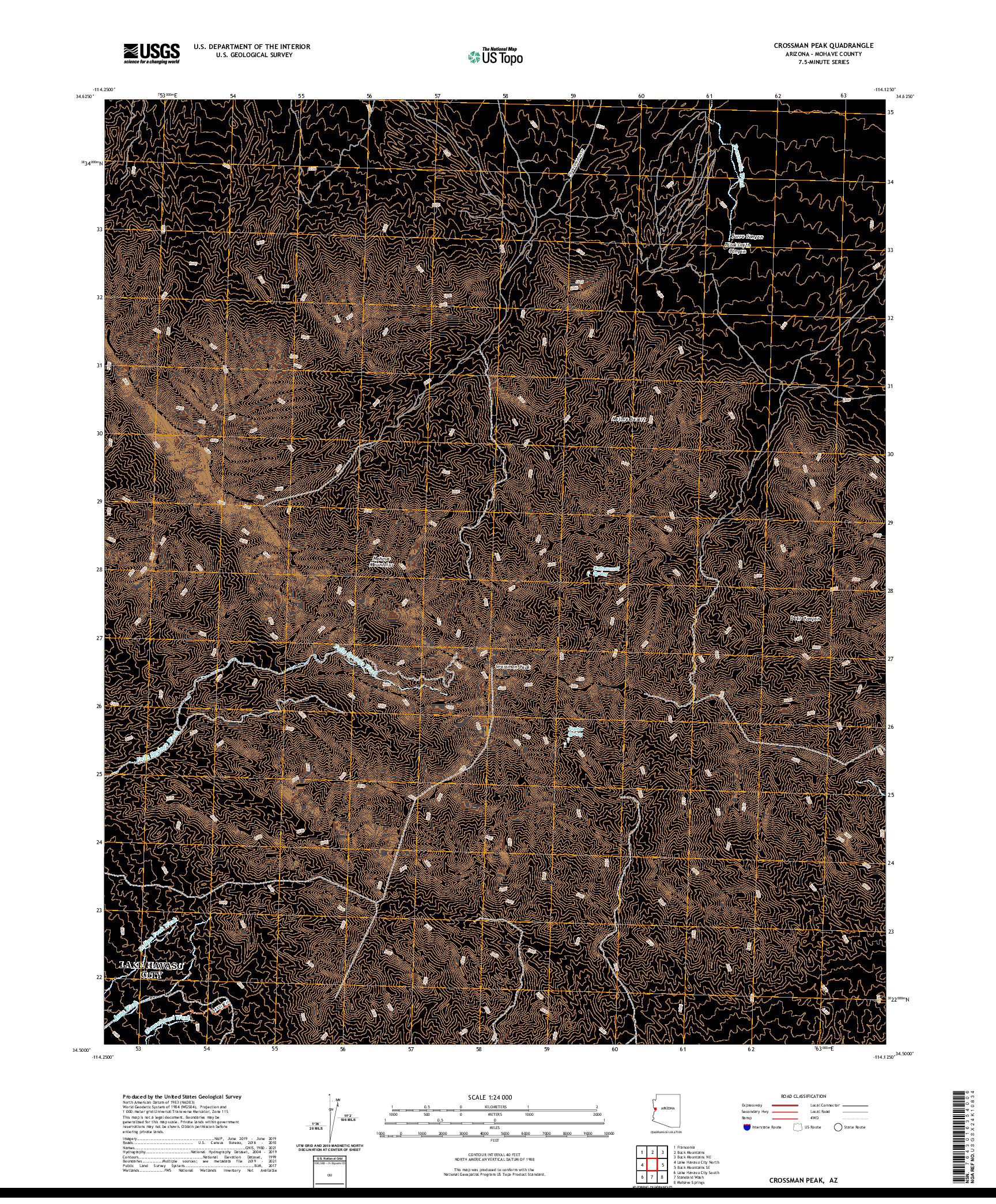 US TOPO 7.5-MINUTE MAP FOR CROSSMAN PEAK, AZ