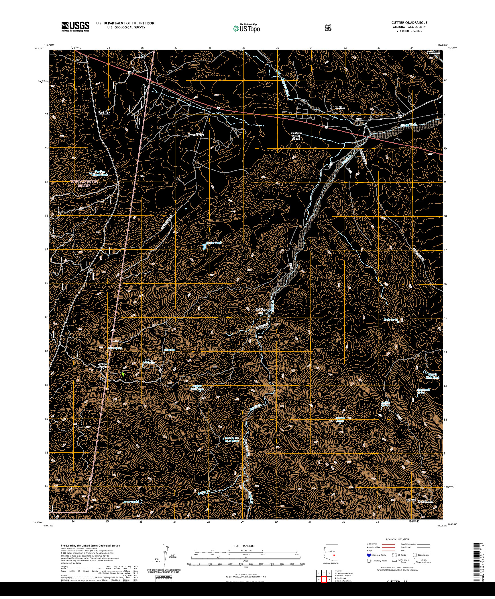 US TOPO 7.5-MINUTE MAP FOR CUTTER, AZ