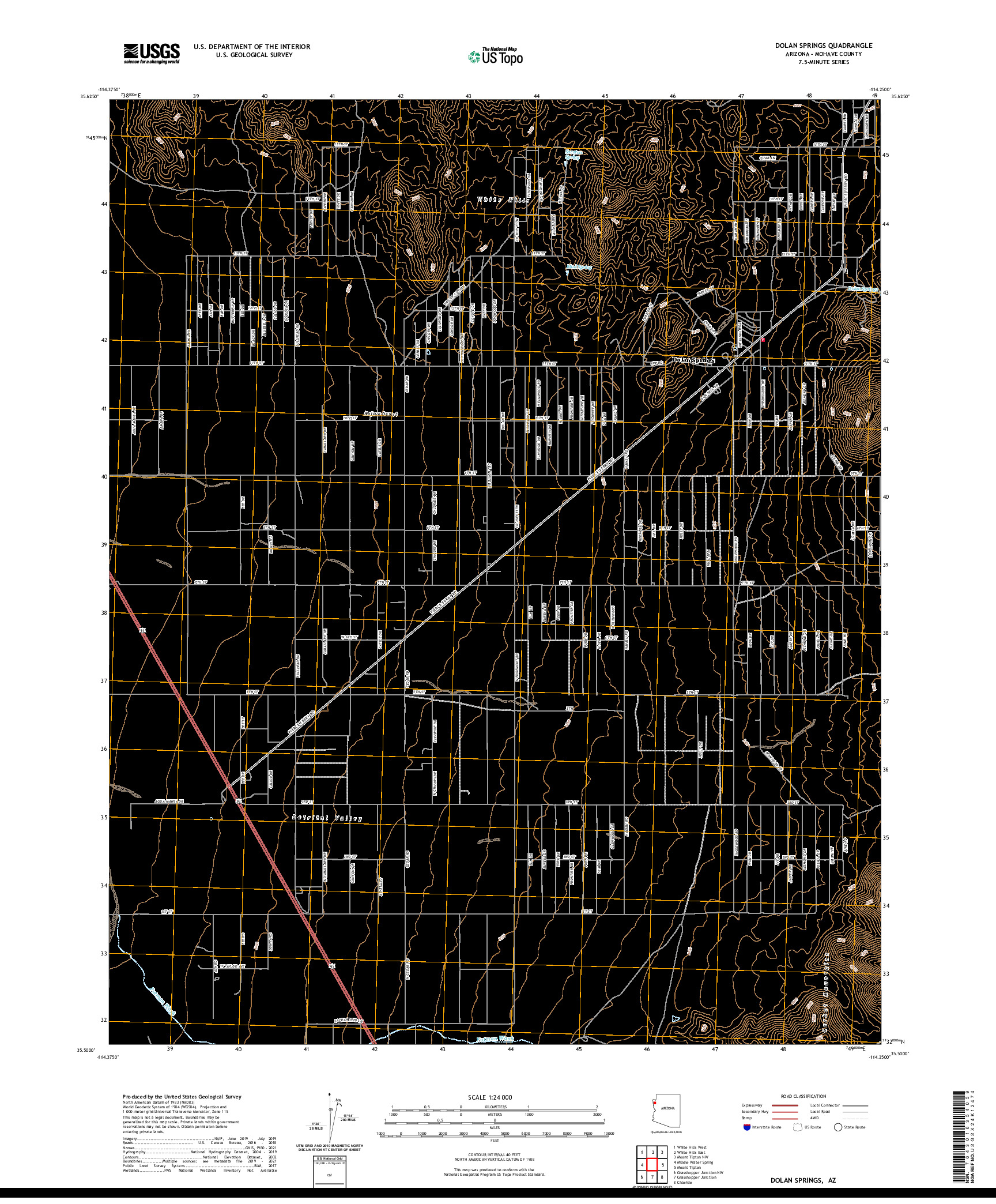 US TOPO 7.5-MINUTE MAP FOR DOLAN SPRINGS, AZ