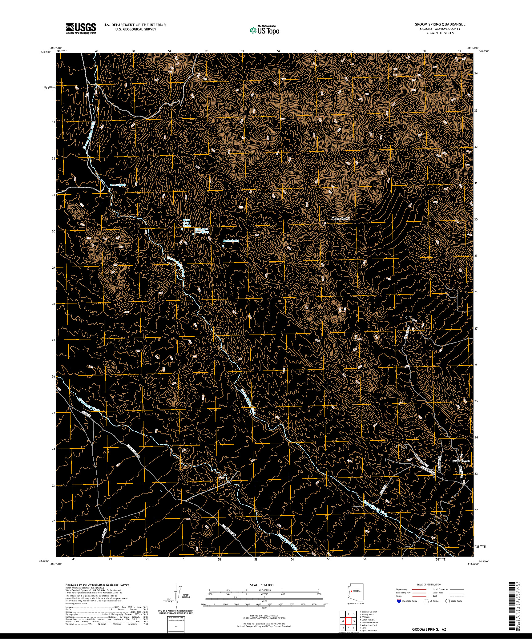 US TOPO 7.5-MINUTE MAP FOR GROOM SPRING, AZ