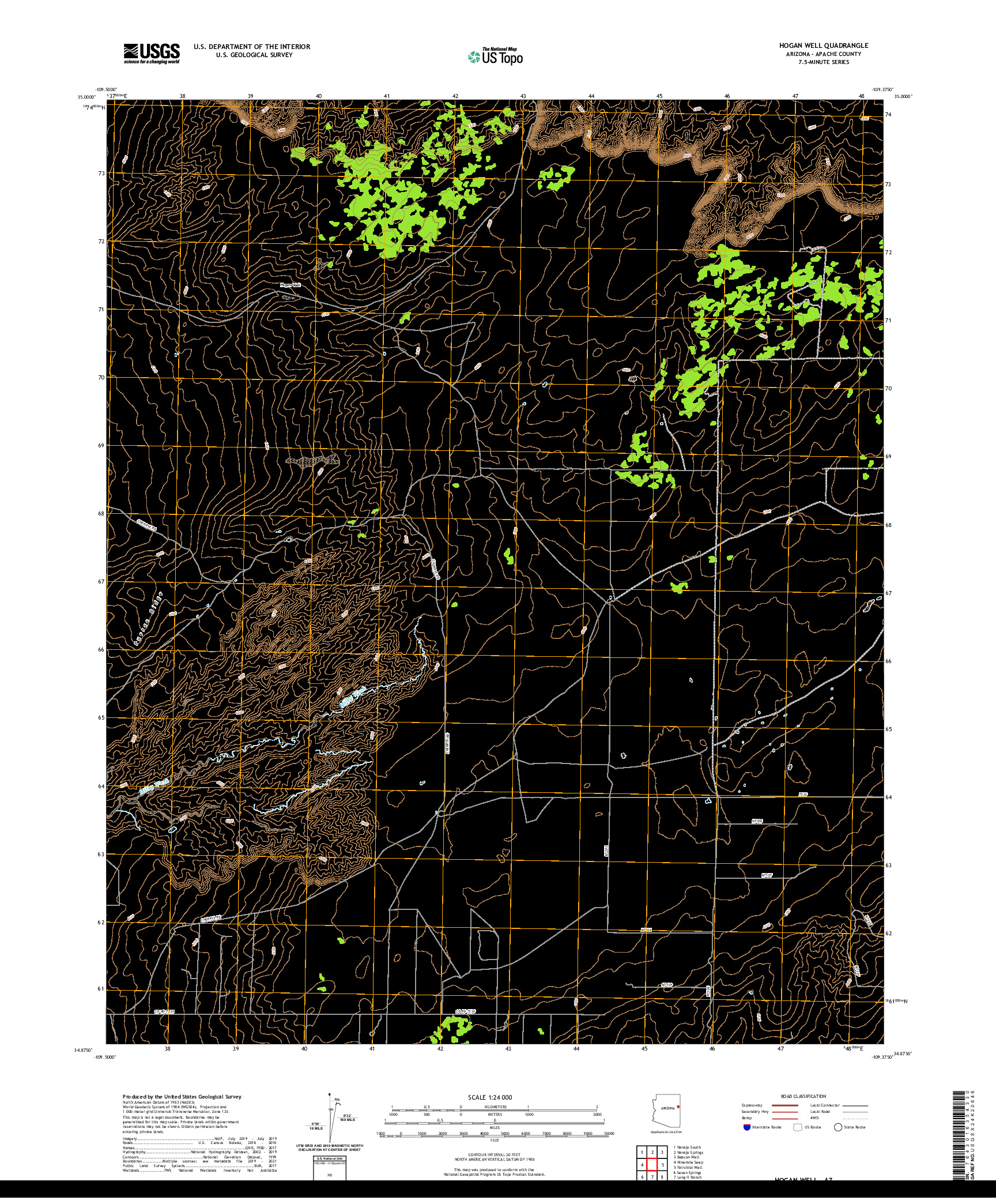 US TOPO 7.5-MINUTE MAP FOR HOGAN WELL, AZ