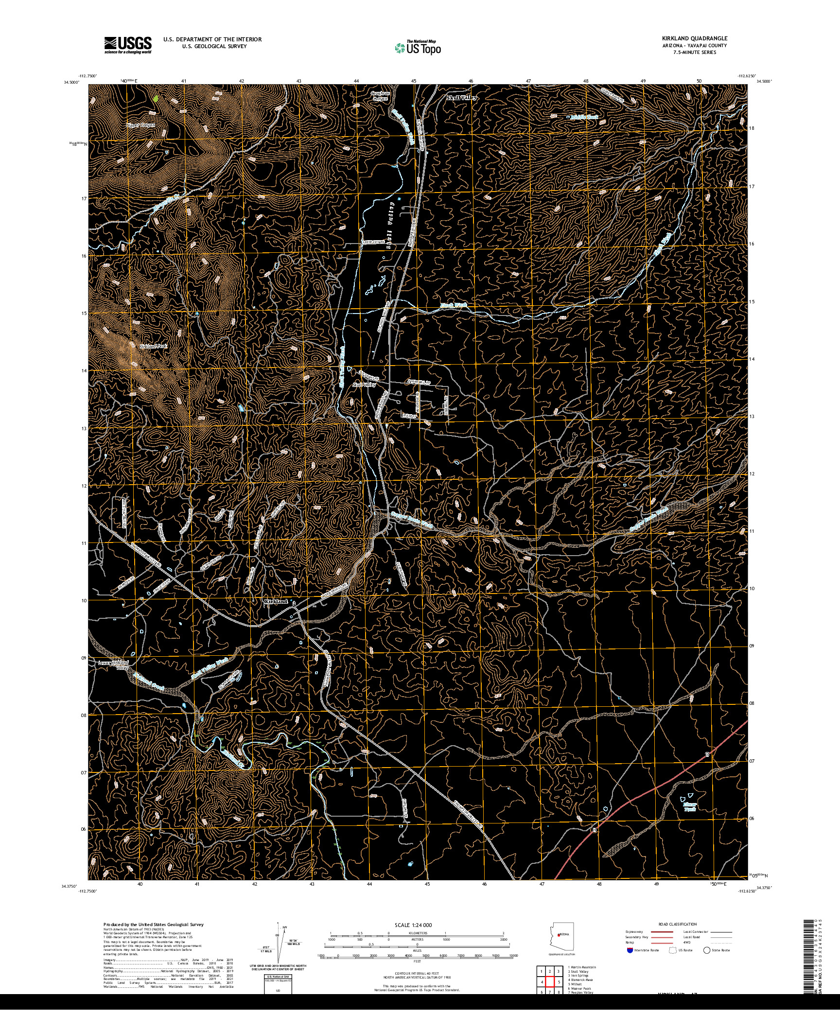 US TOPO 7.5-MINUTE MAP FOR KIRKLAND, AZ