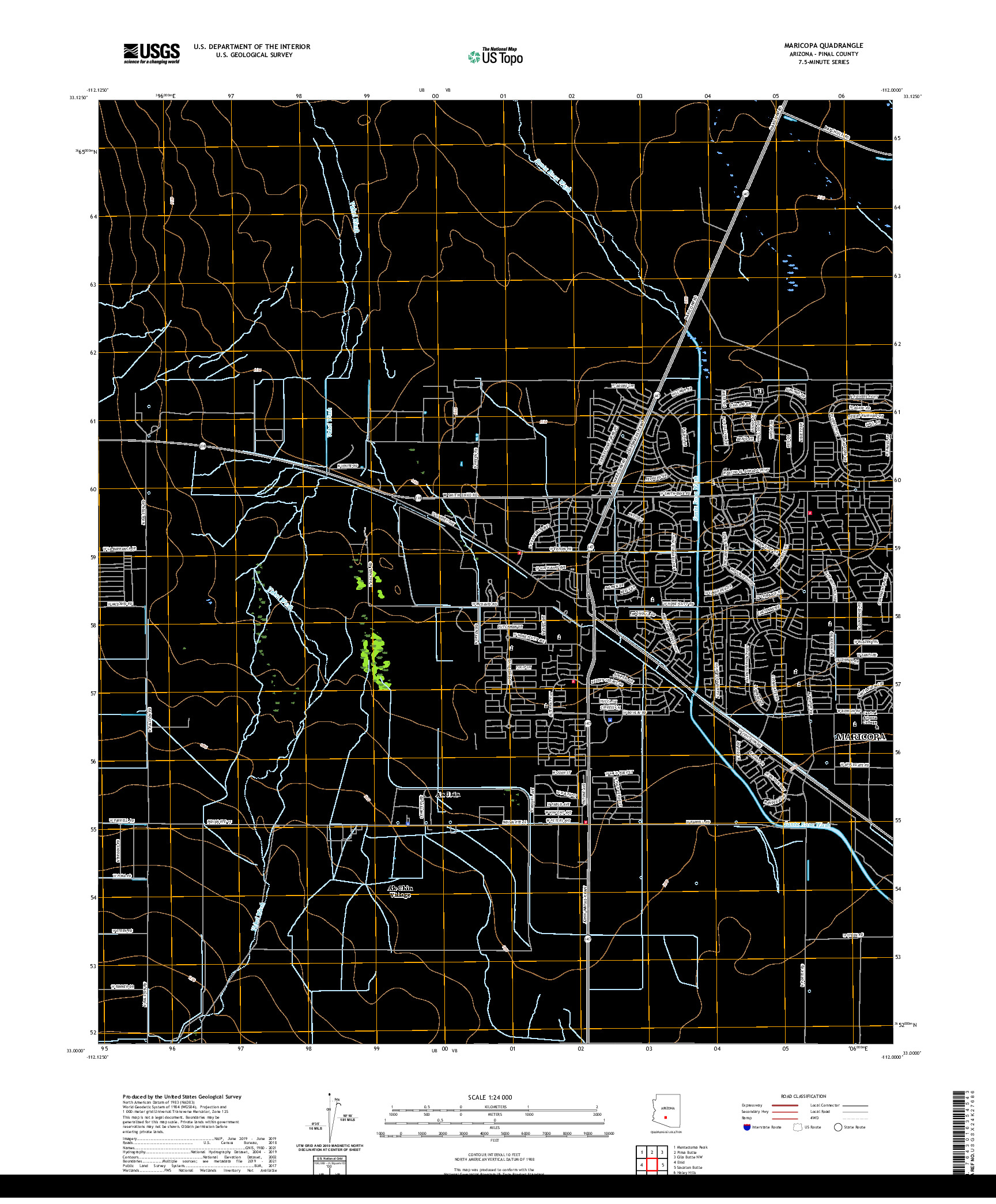 US TOPO 7.5-MINUTE MAP FOR MARICOPA, AZ