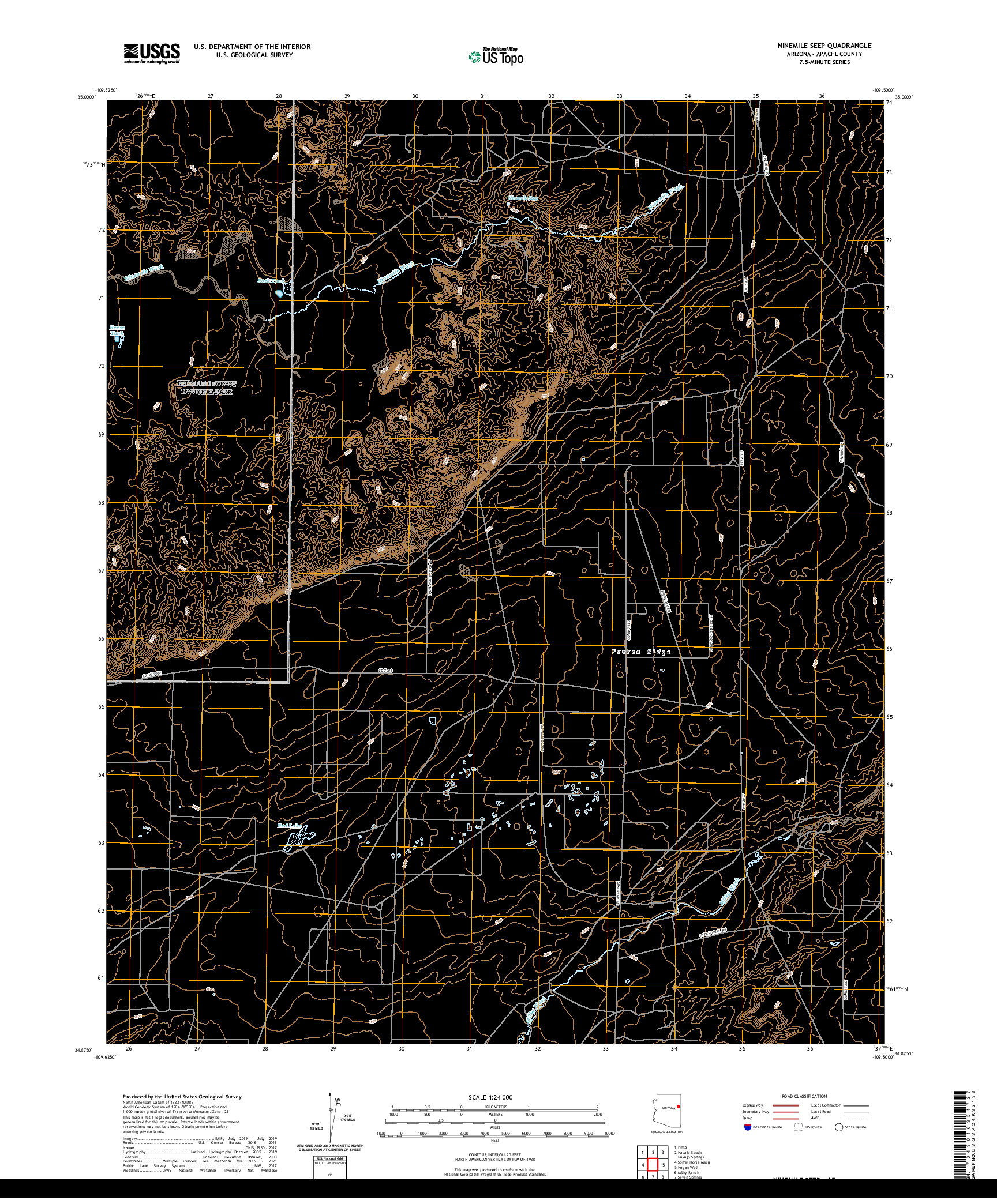 US TOPO 7.5-MINUTE MAP FOR NINEMILE SEEP, AZ