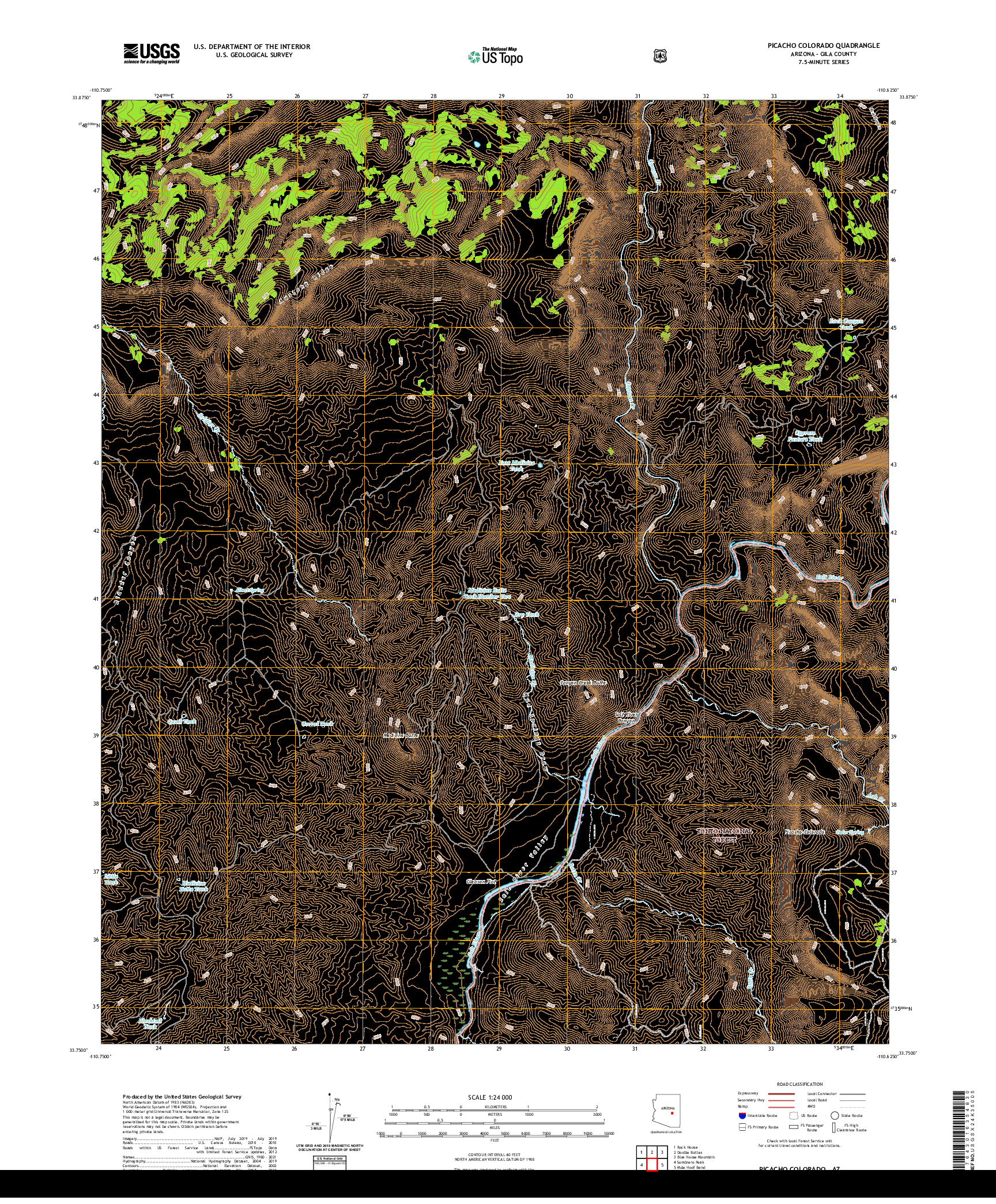 US TOPO 7.5-MINUTE MAP FOR PICACHO COLORADO, AZ