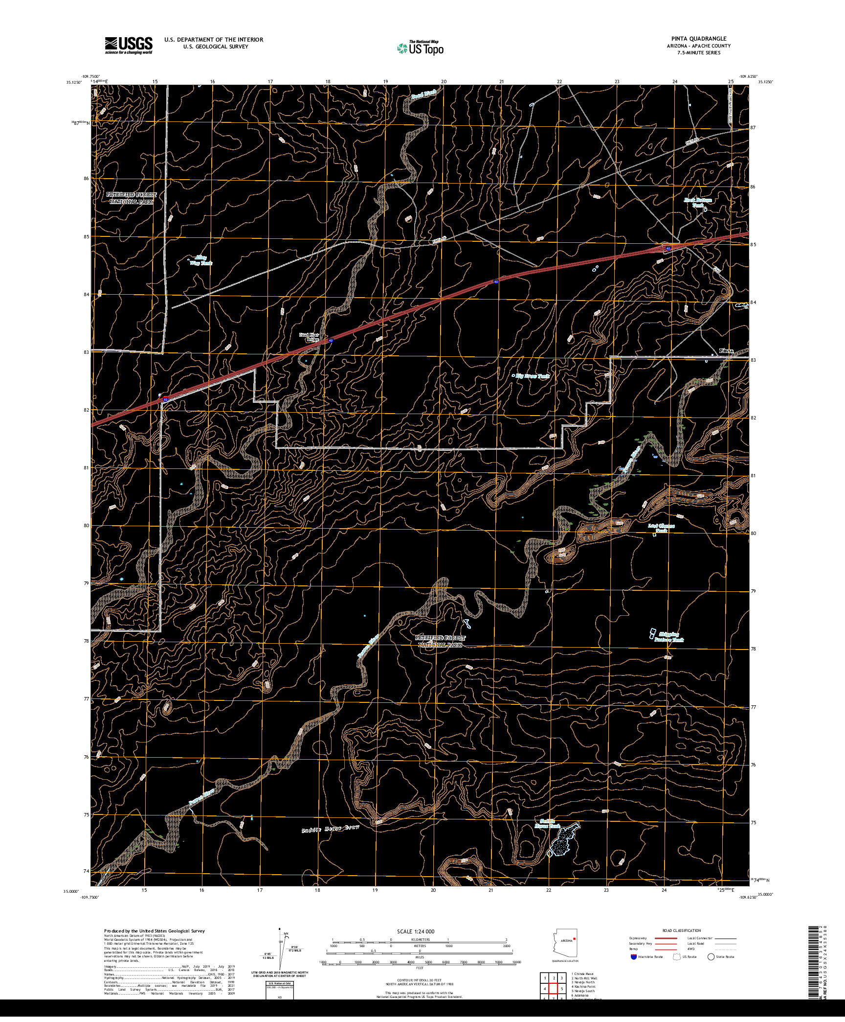 US TOPO 7.5-MINUTE MAP FOR PINTA, AZ