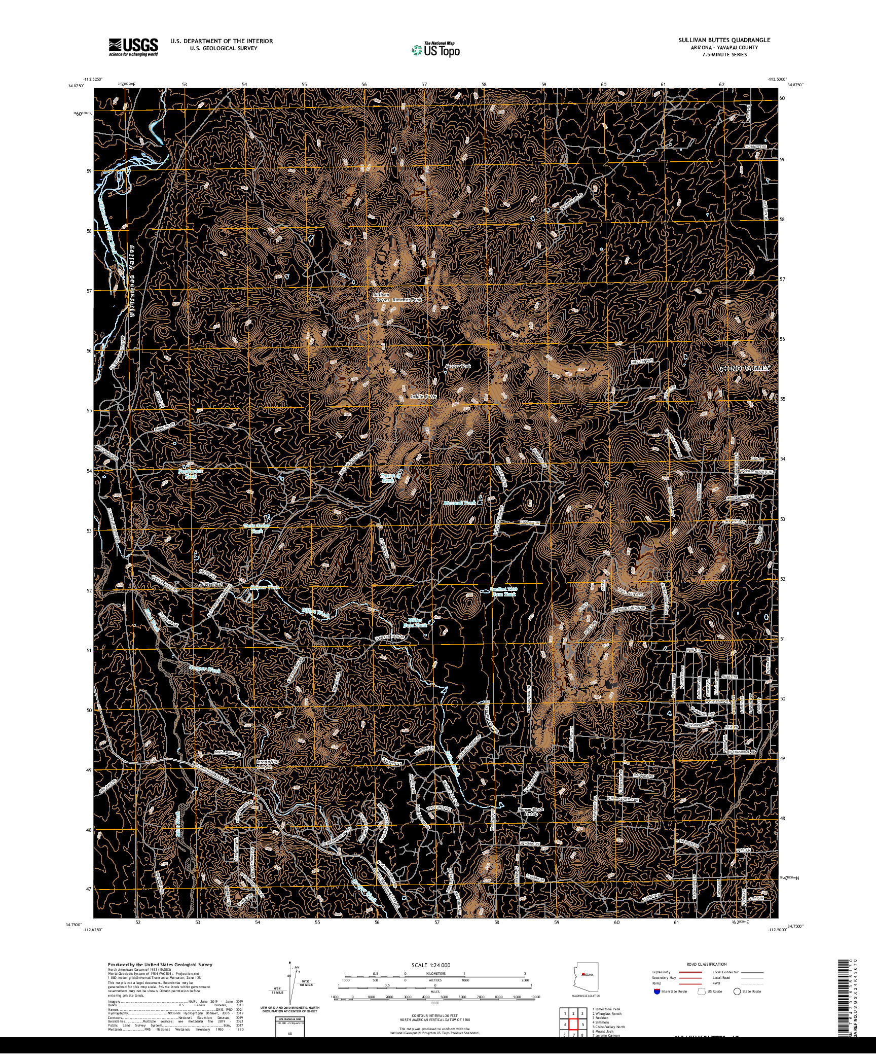 US TOPO 7.5-MINUTE MAP FOR SULLIVAN BUTTES, AZ