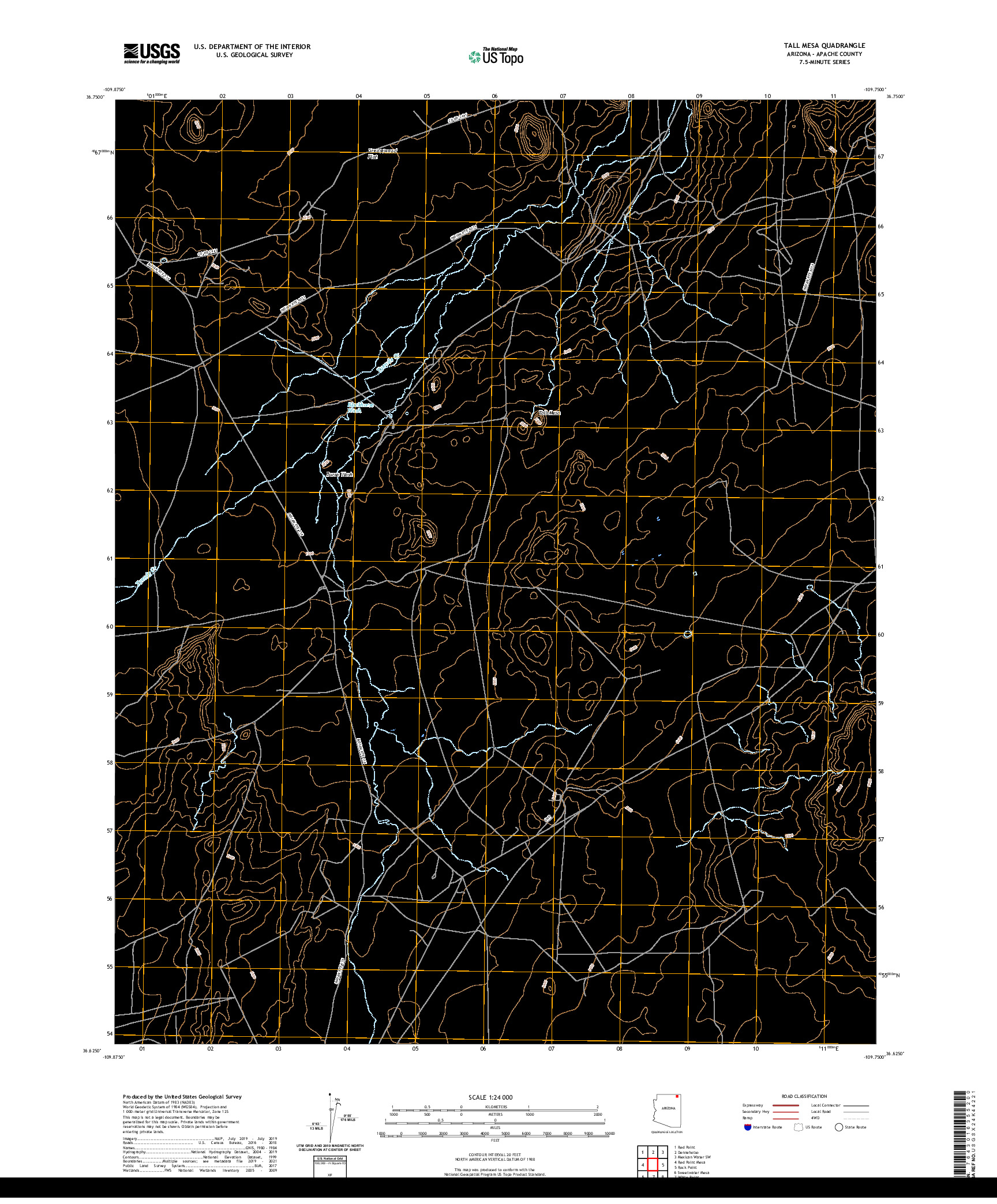 US TOPO 7.5-MINUTE MAP FOR TALL MESA, AZ