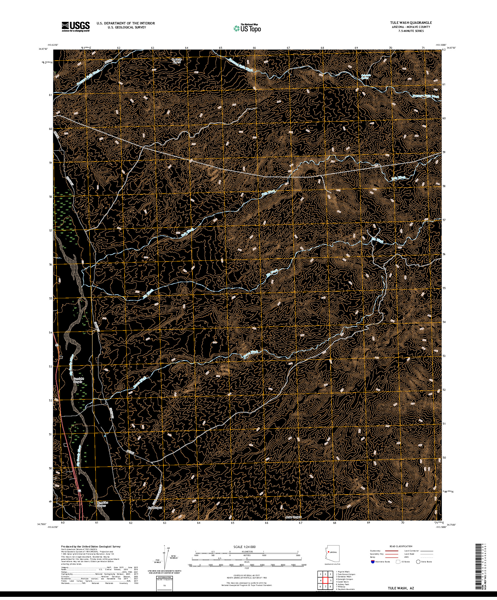 US TOPO 7.5-MINUTE MAP FOR TULE WASH, AZ