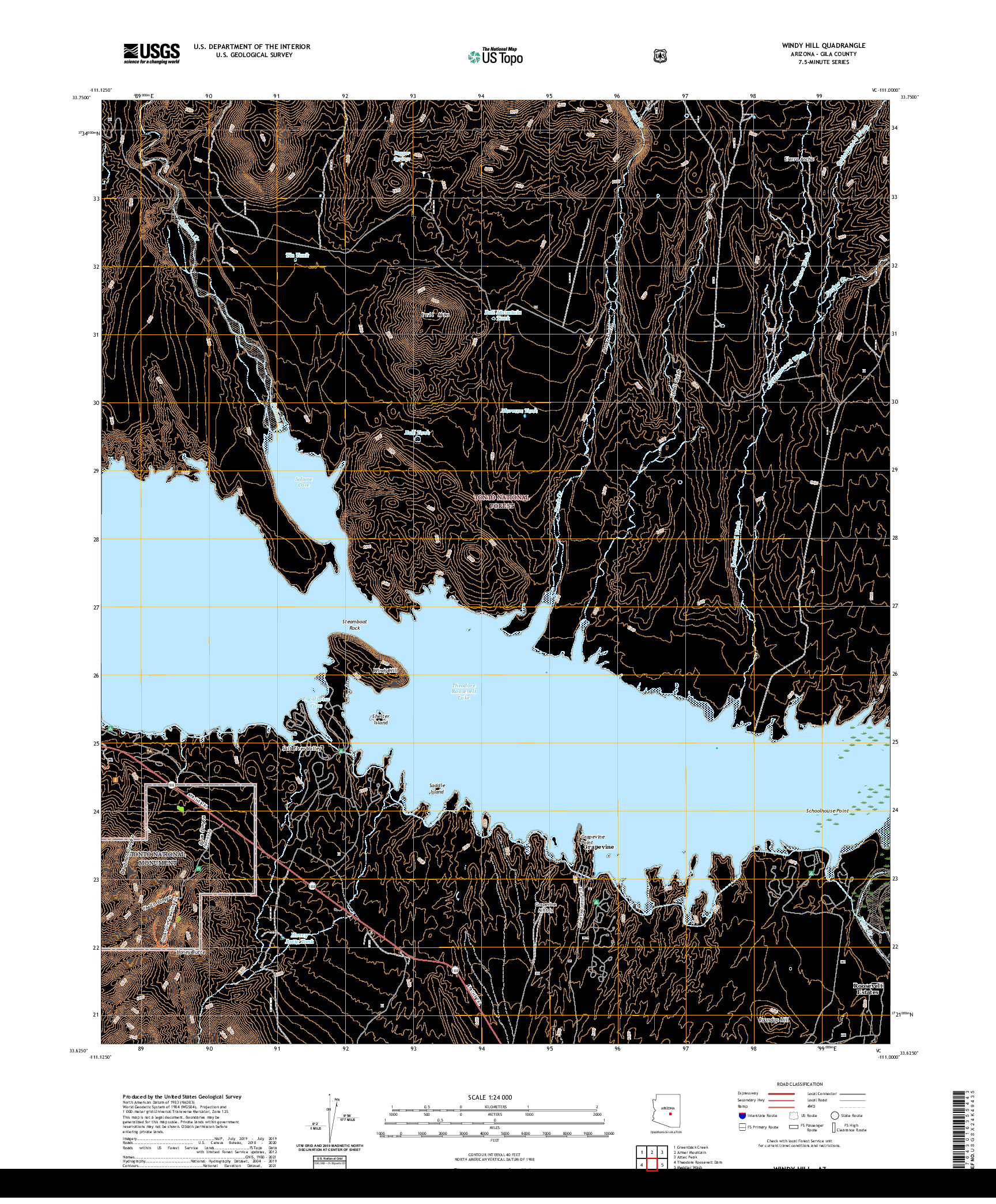 US TOPO 7.5-MINUTE MAP FOR WINDY HILL, AZ