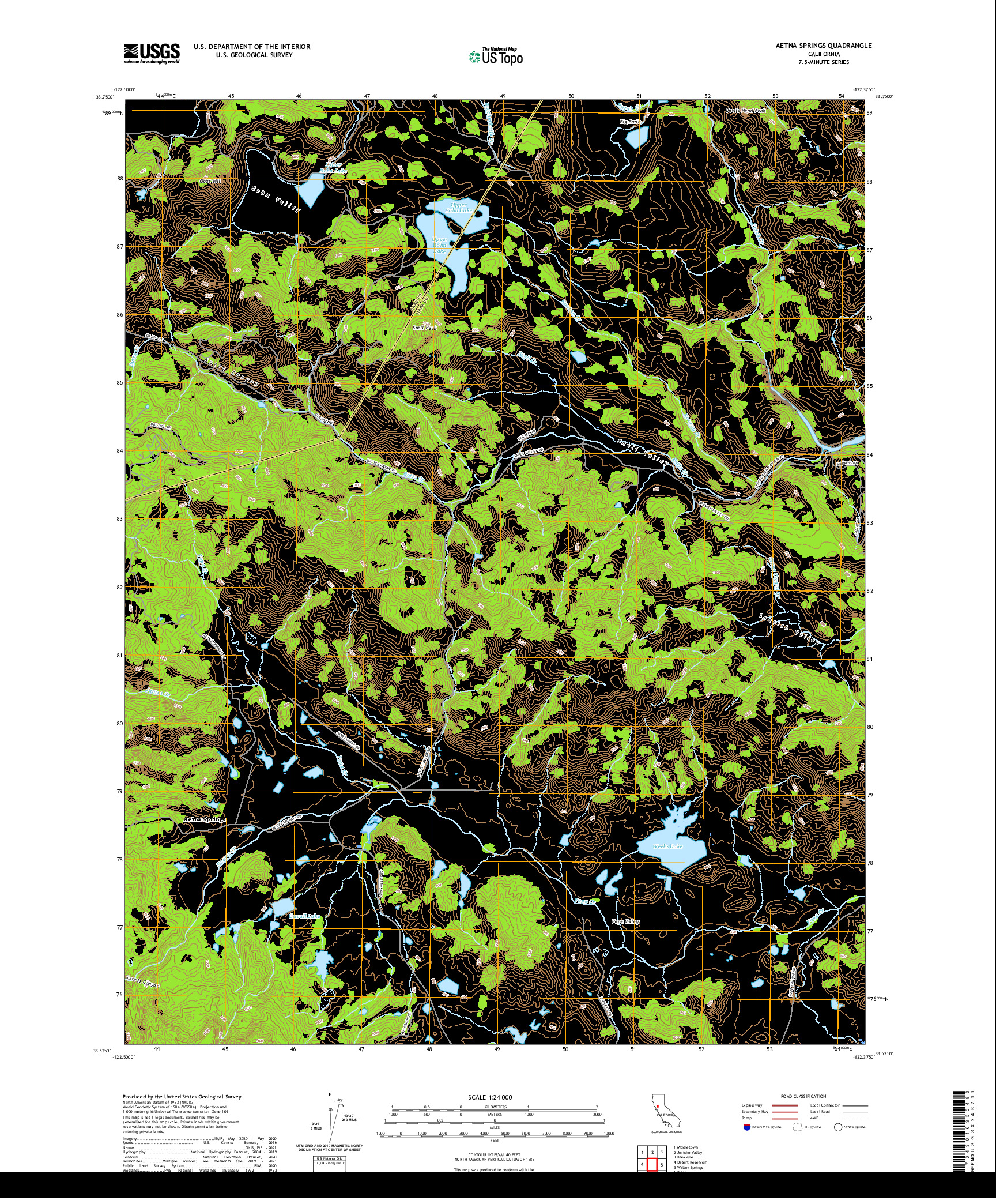 US TOPO 7.5-MINUTE MAP FOR AETNA SPRINGS, CA