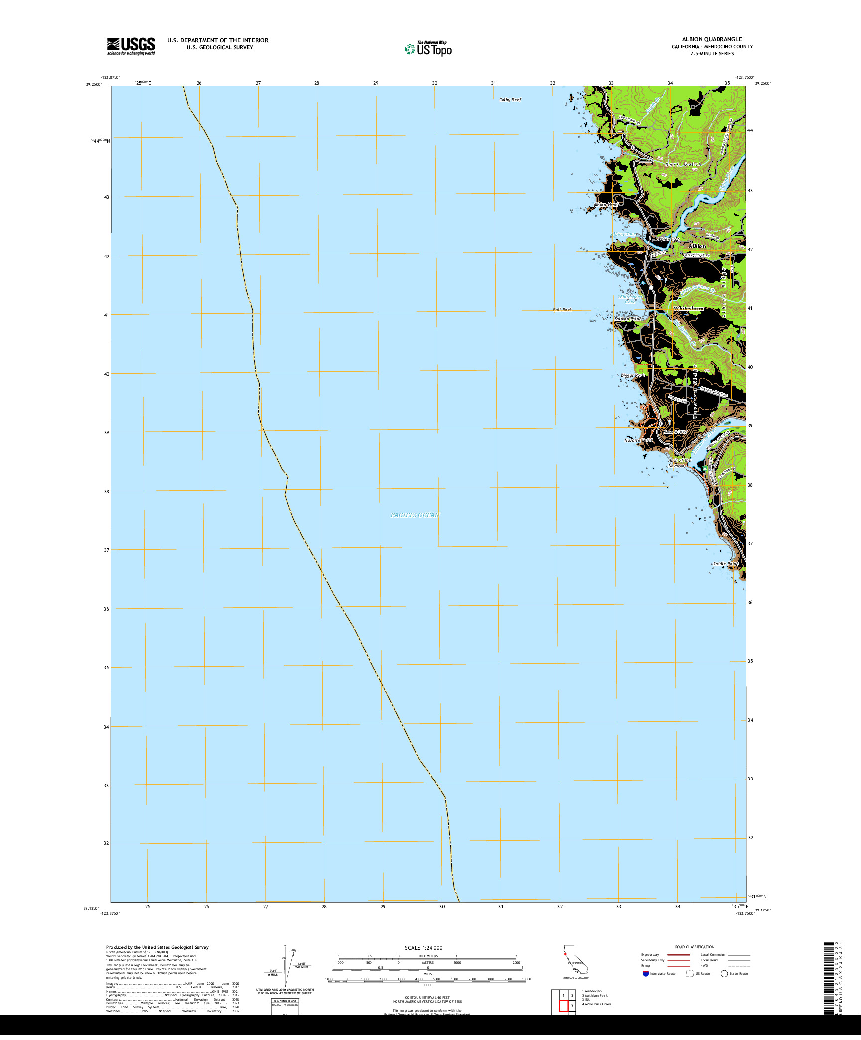 US TOPO 7.5-MINUTE MAP FOR ALBION, CA