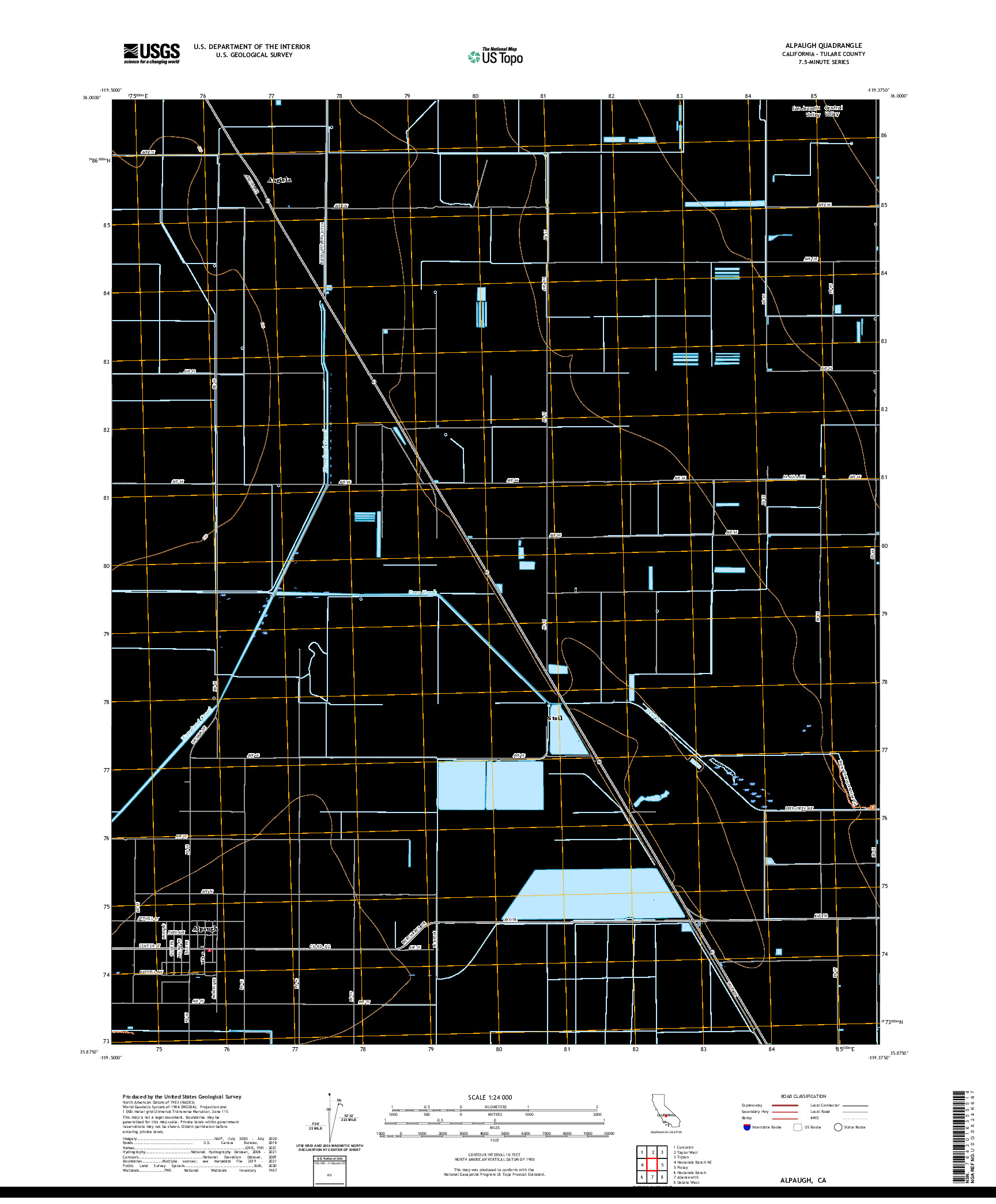 US TOPO 7.5-MINUTE MAP FOR ALPAUGH, CA