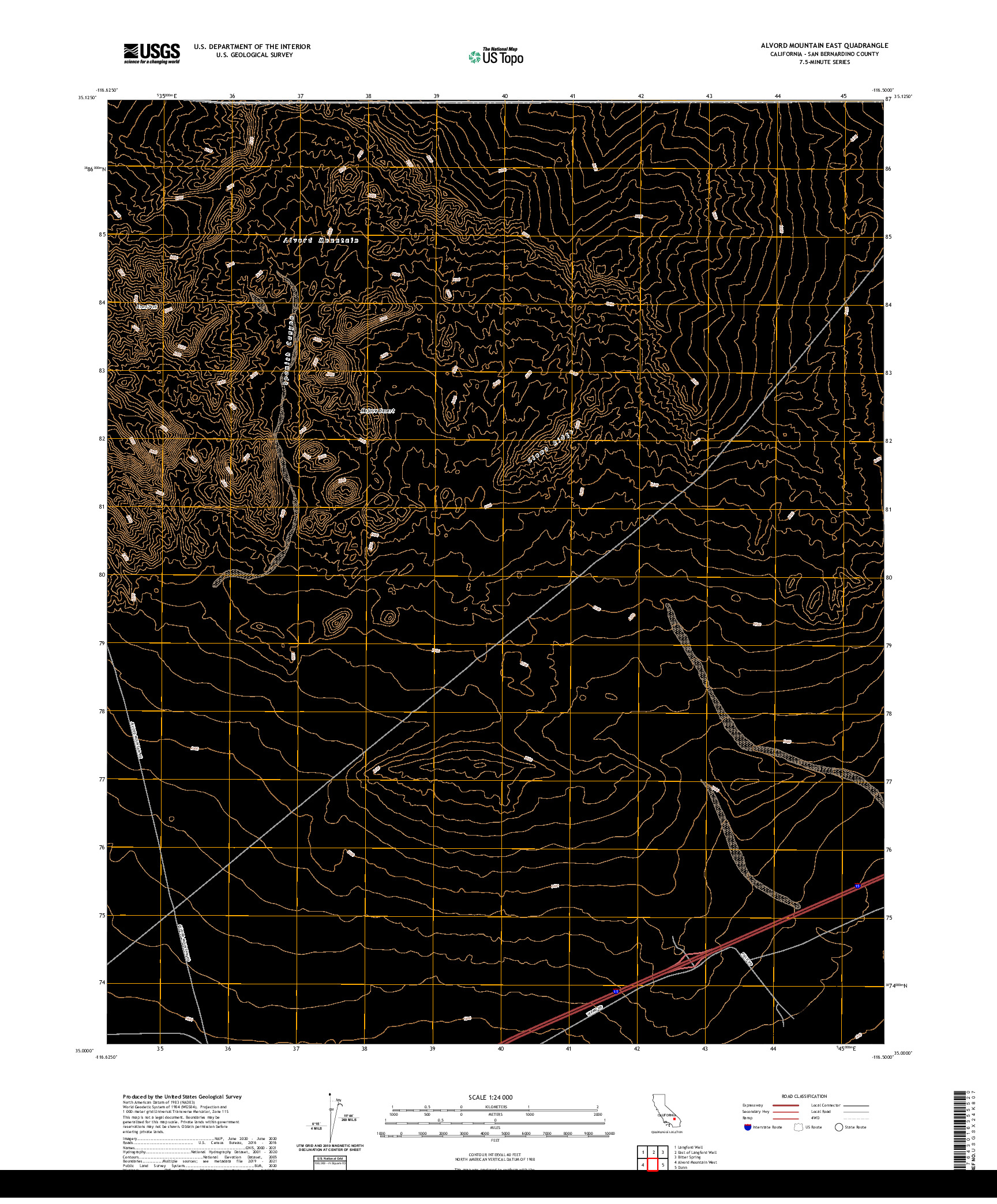 US TOPO 7.5-MINUTE MAP FOR ALVORD MOUNTAIN EAST, CA