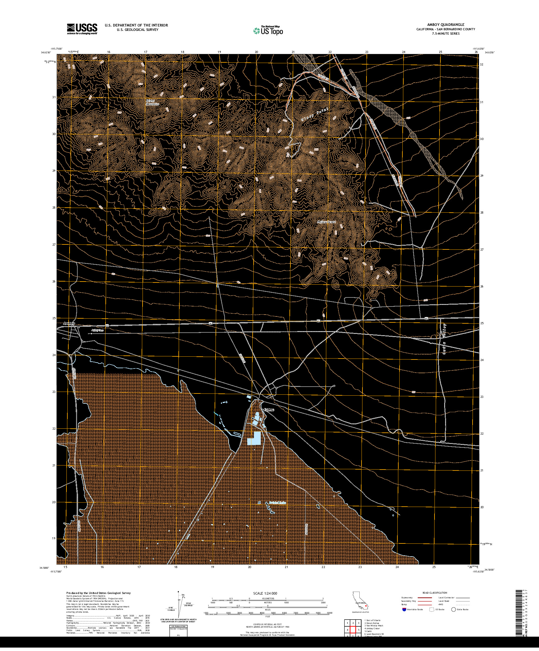 US TOPO 7.5-MINUTE MAP FOR AMBOY, CA