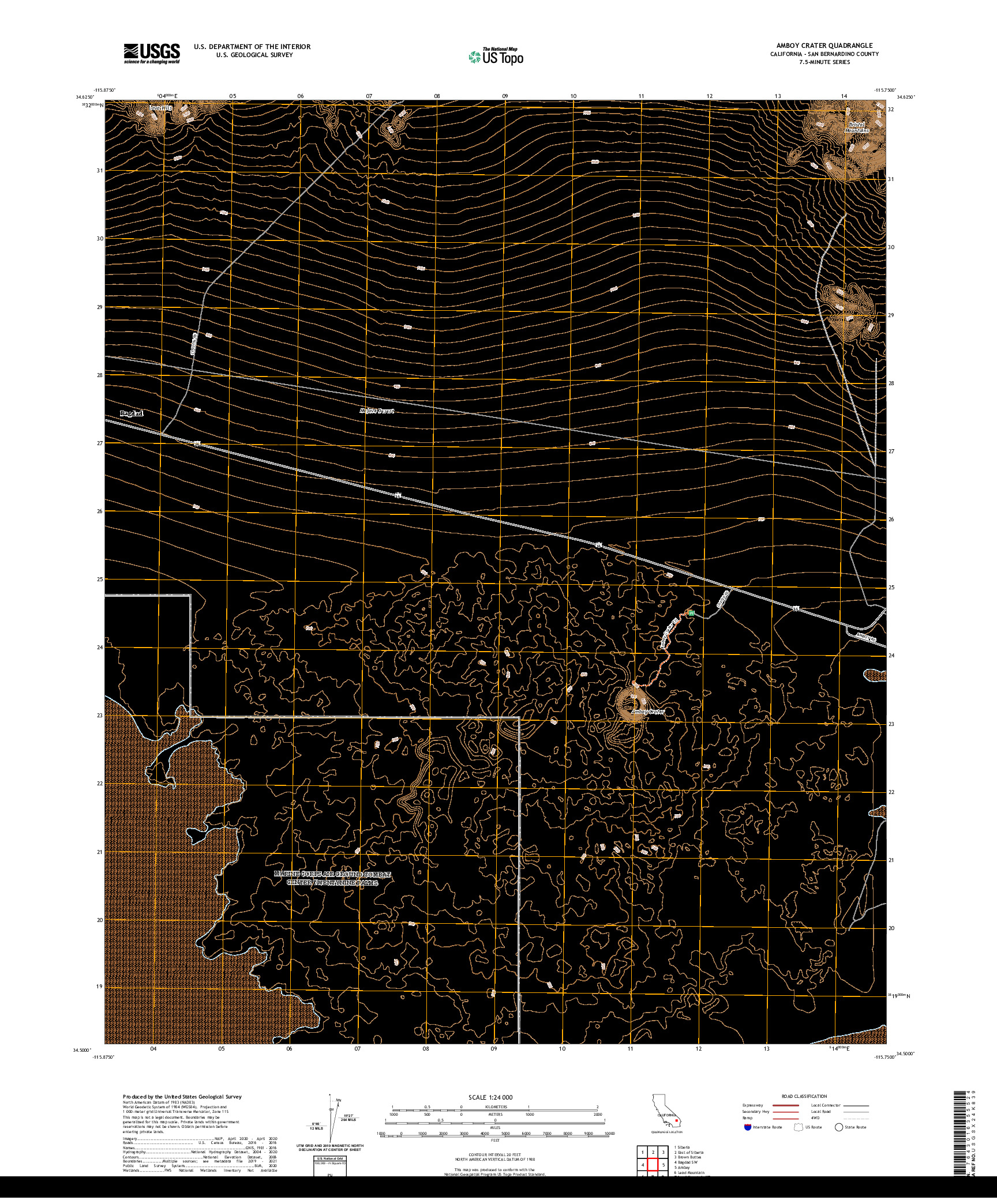 US TOPO 7.5-MINUTE MAP FOR AMBOY CRATER, CA