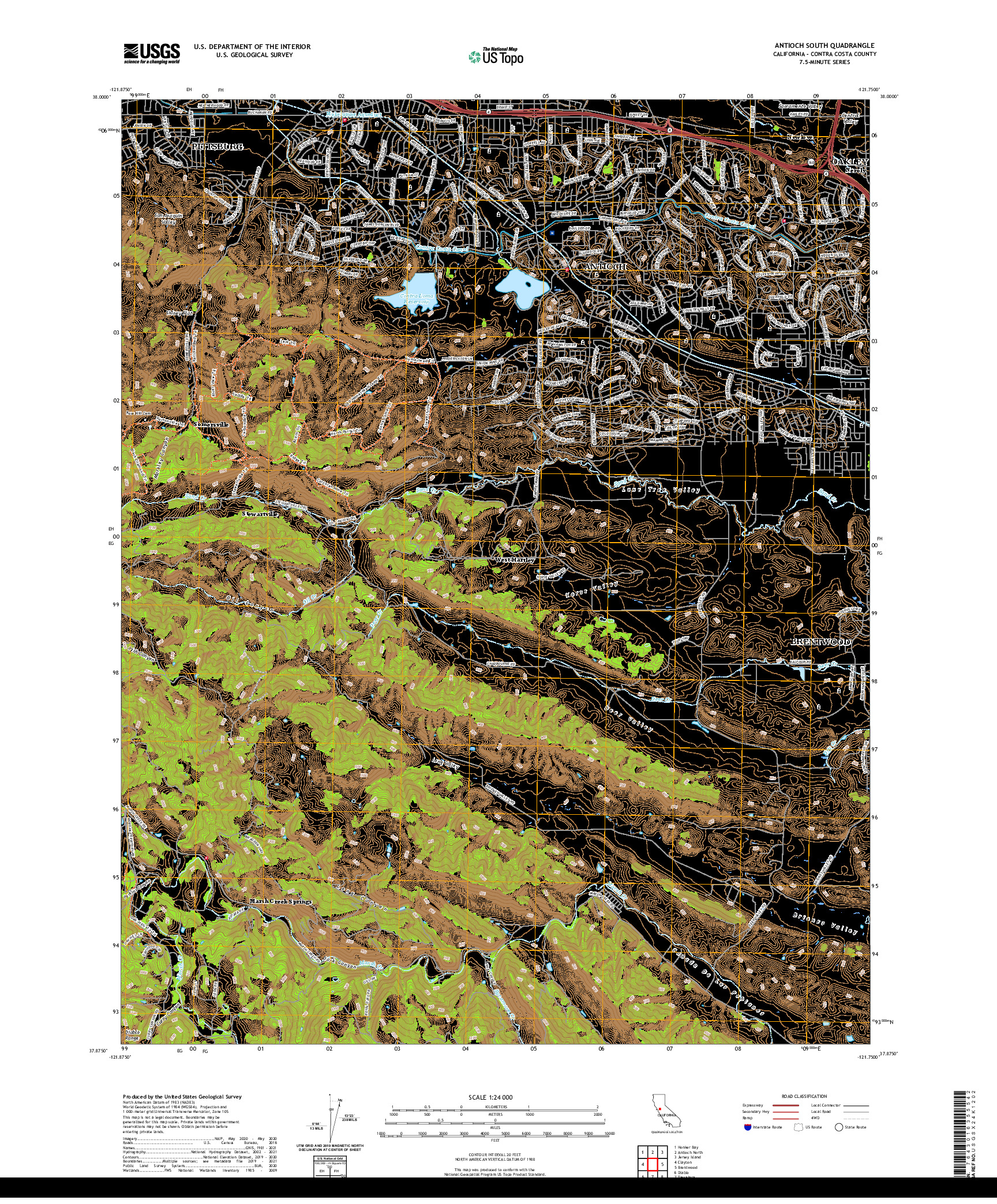 US TOPO 7.5-MINUTE MAP FOR ANTIOCH SOUTH, CA