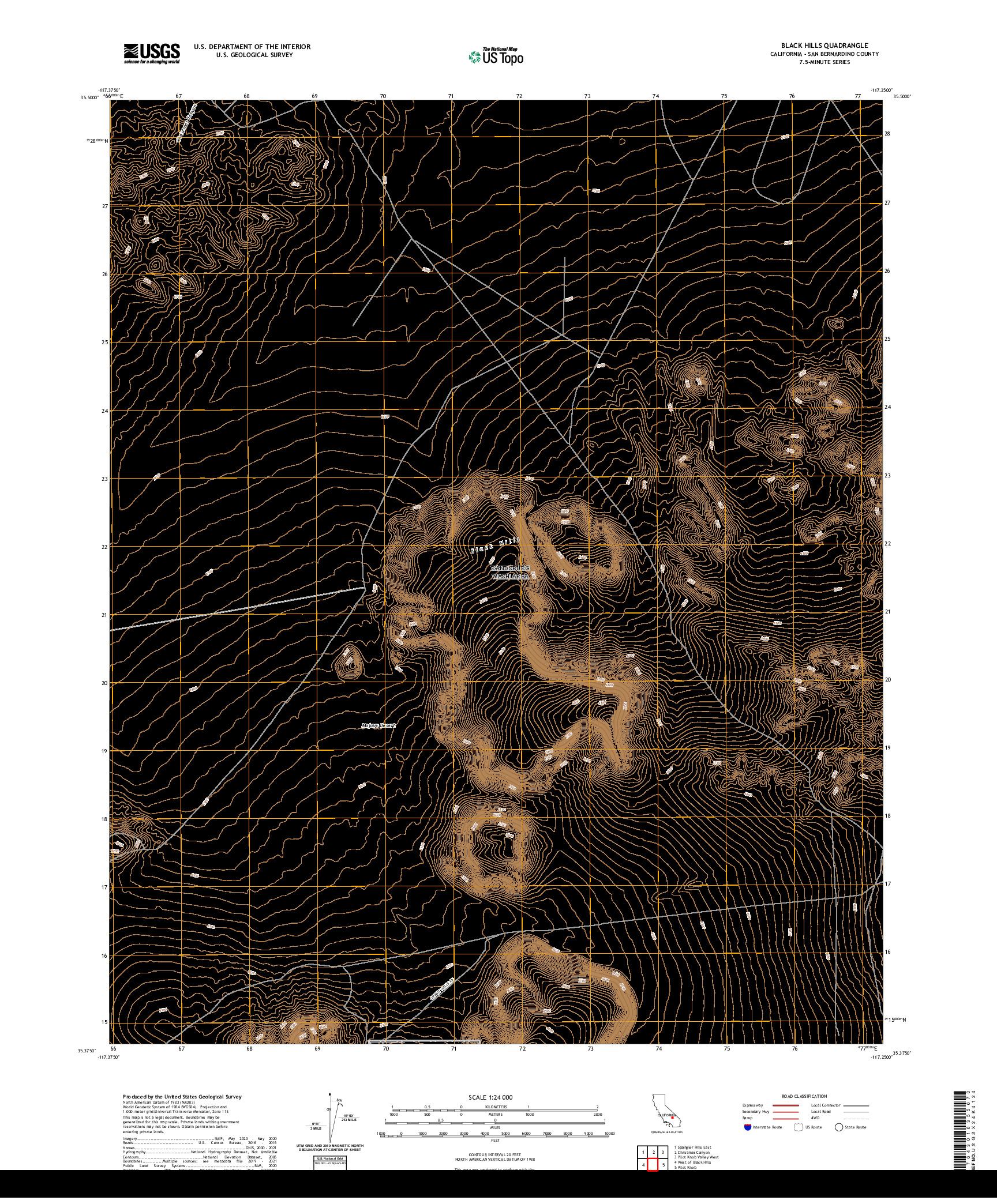 US TOPO 7.5-MINUTE MAP FOR BLACK HILLS, CA