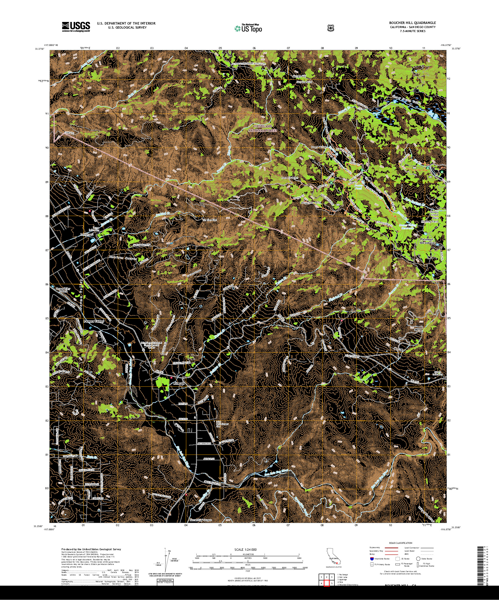 US TOPO 7.5-MINUTE MAP FOR BOUCHER HILL, CA