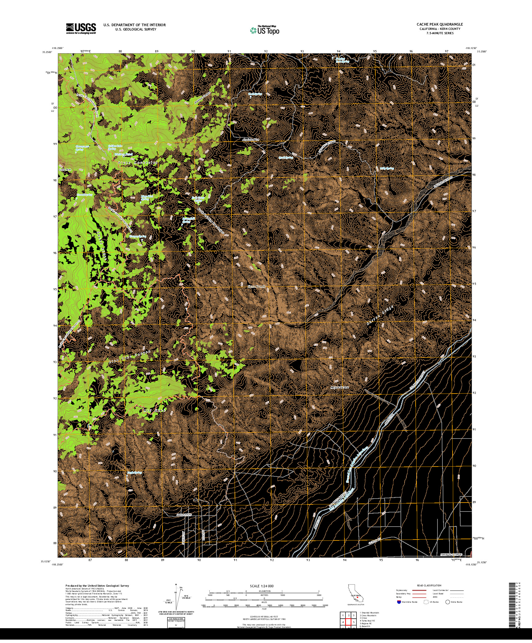 US TOPO 7.5-MINUTE MAP FOR CACHE PEAK, CA