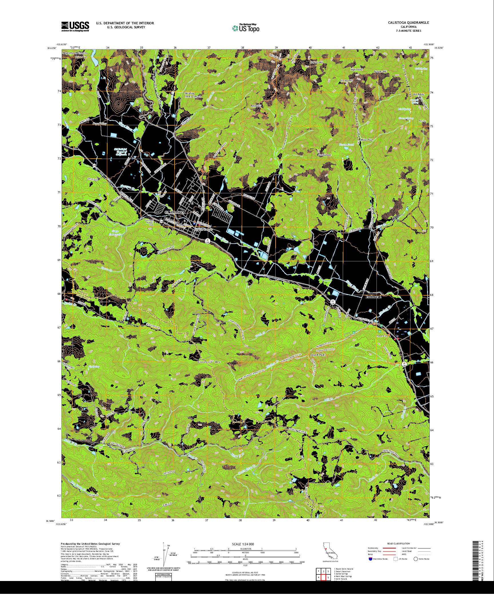 US TOPO 7.5-MINUTE MAP FOR CALISTOGA, CA