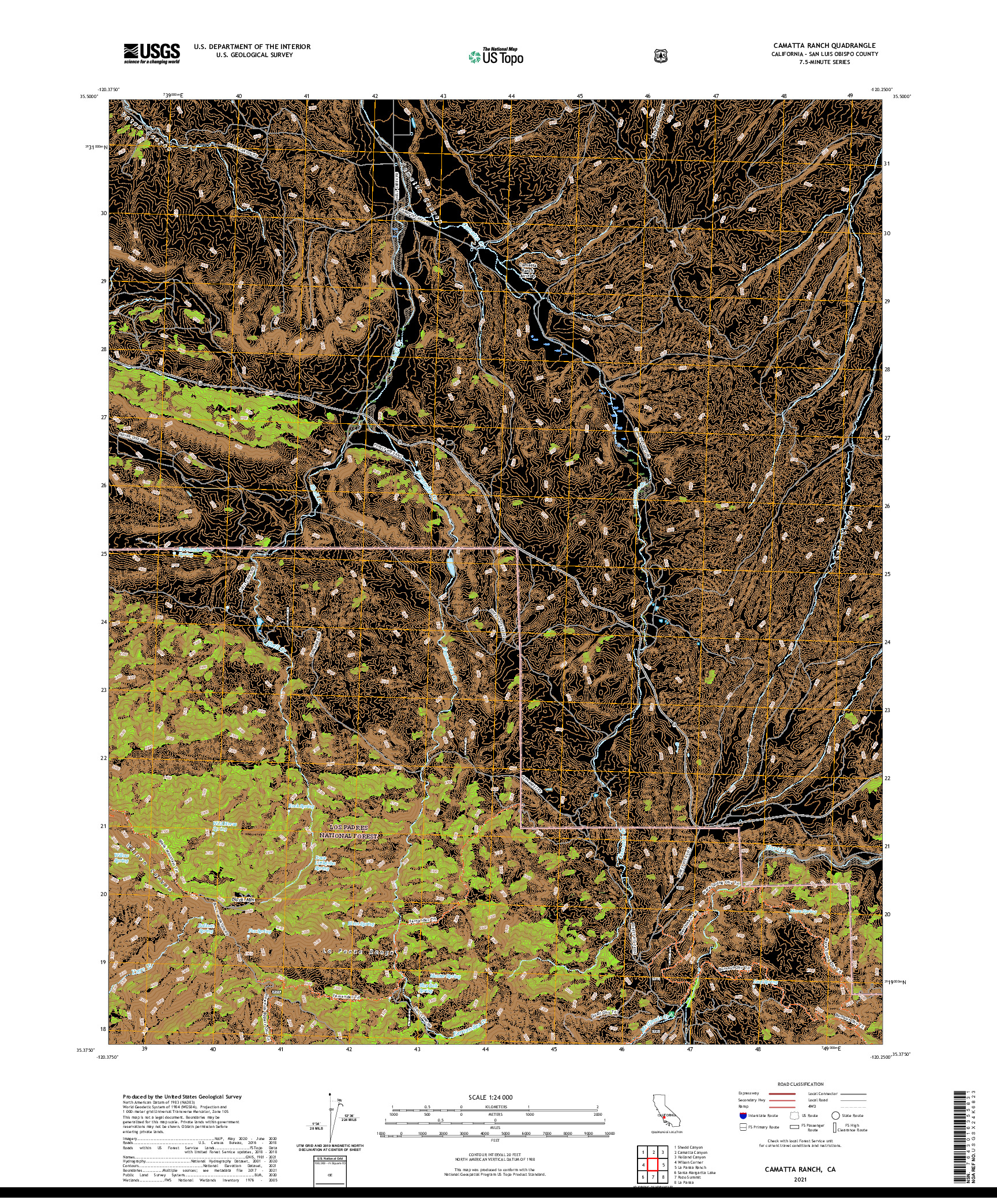 US TOPO 7.5-MINUTE MAP FOR CAMATTA RANCH, CA