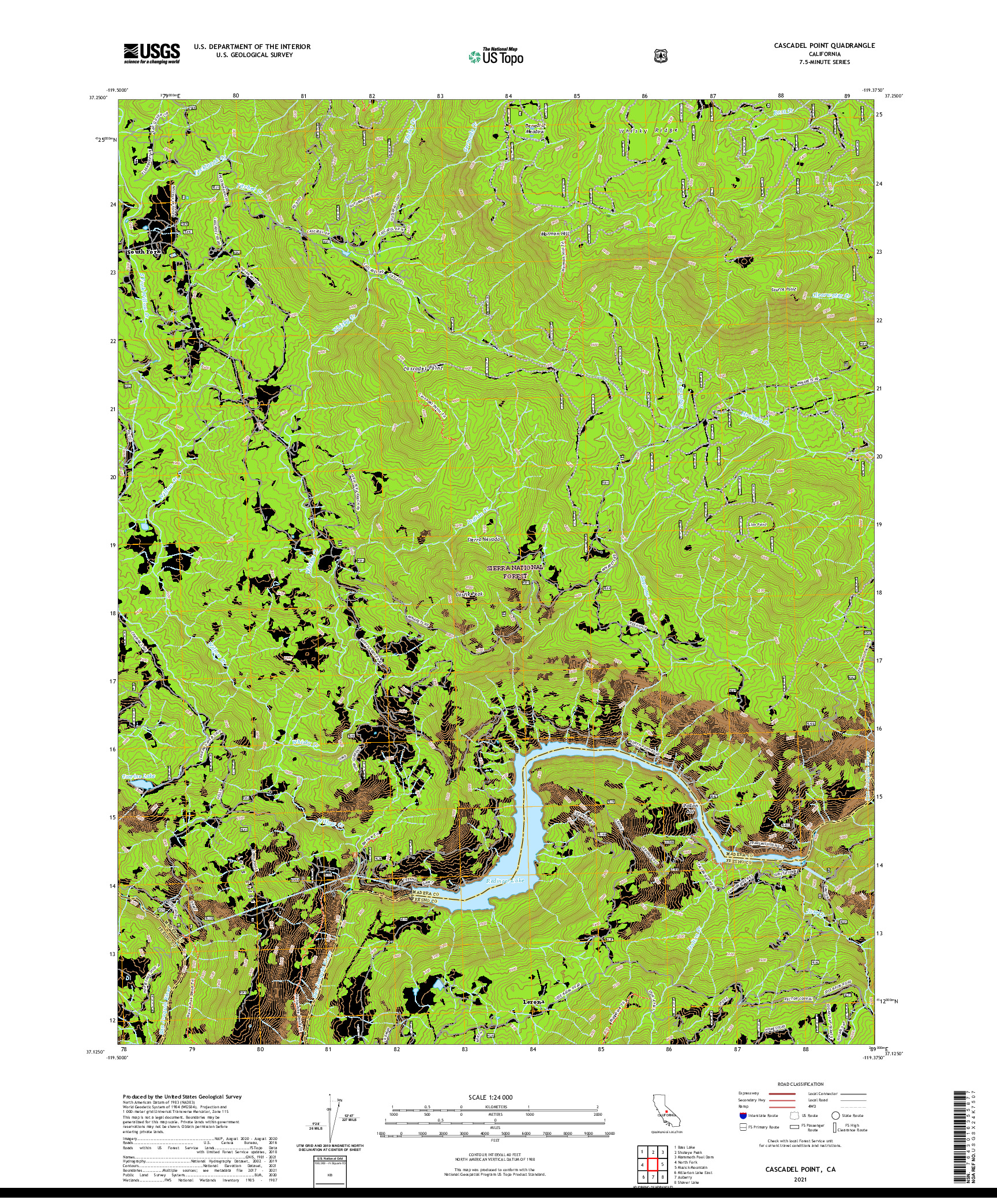 US TOPO 7.5-MINUTE MAP FOR CASCADEL POINT, CA