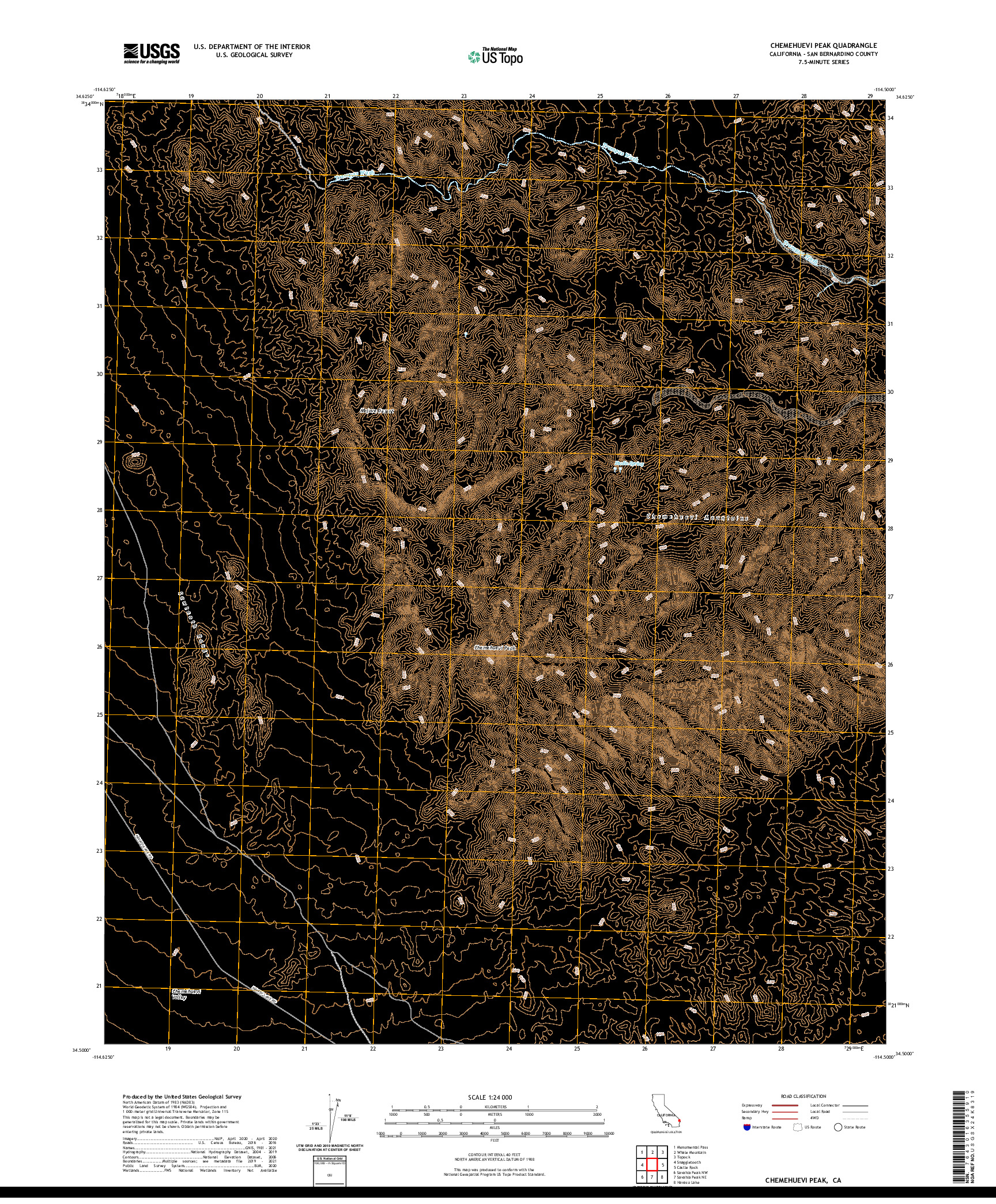 US TOPO 7.5-MINUTE MAP FOR CHEMEHUEVI PEAK, CA