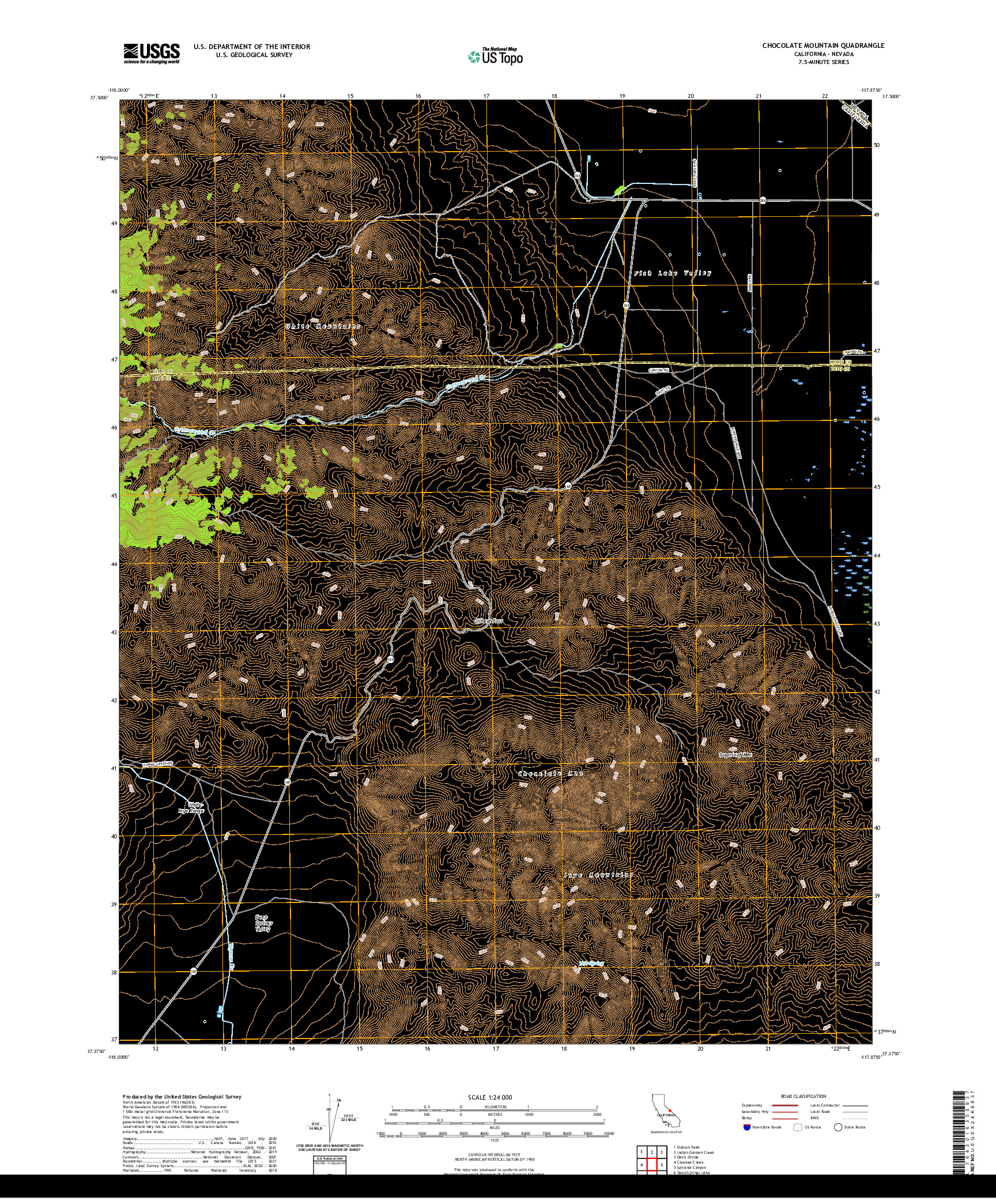 US TOPO 7.5-MINUTE MAP FOR CHOCOLATE MOUNTAIN, CA,NV