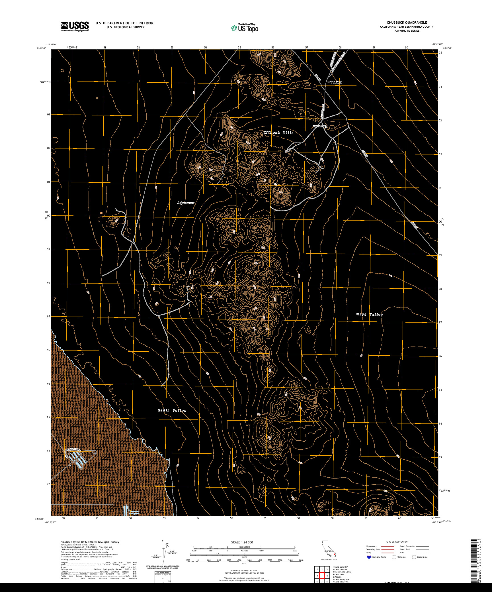 US TOPO 7.5-MINUTE MAP FOR CHUBBUCK, CA