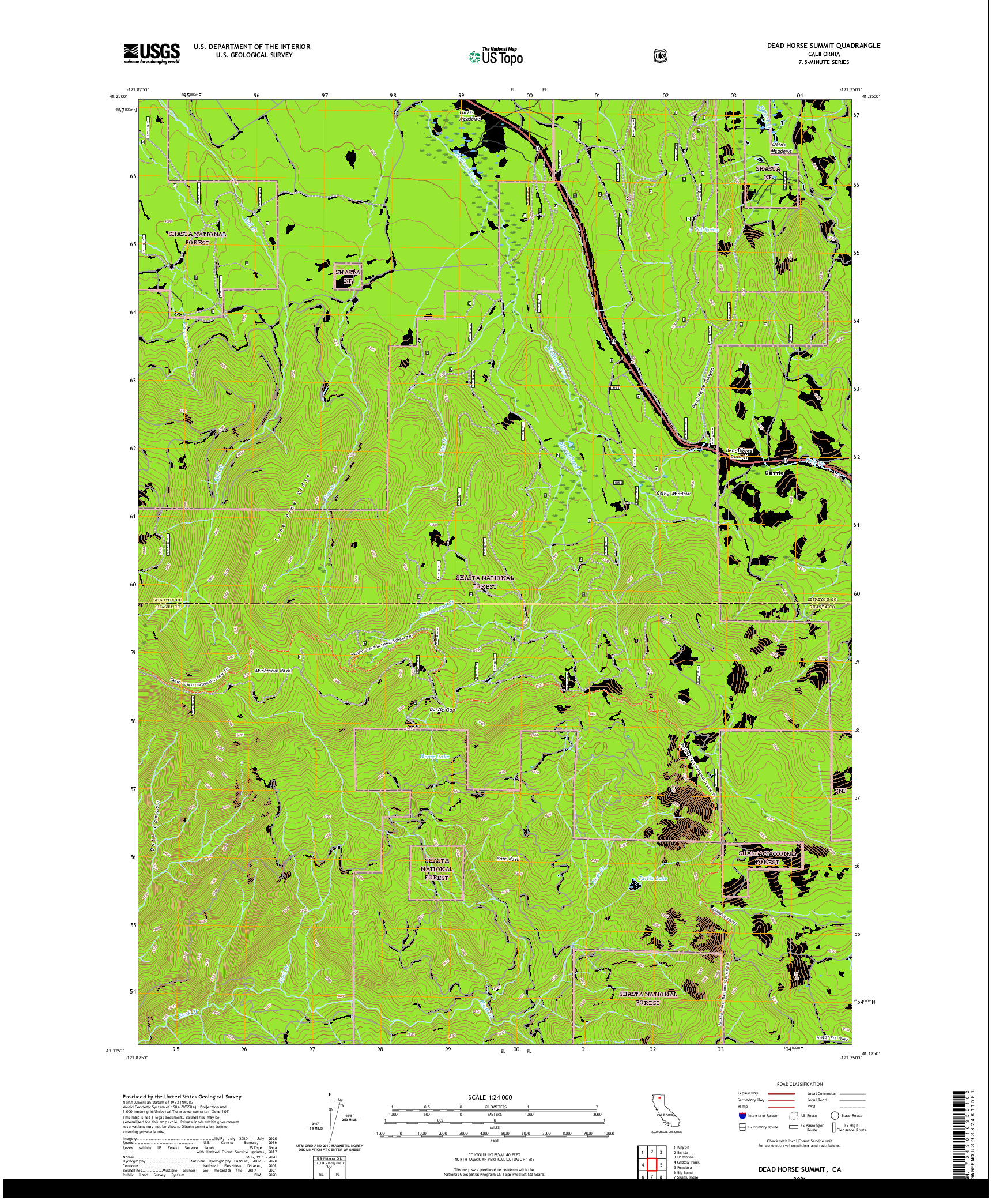 US TOPO 7.5-MINUTE MAP FOR DEAD HORSE SUMMIT, CA