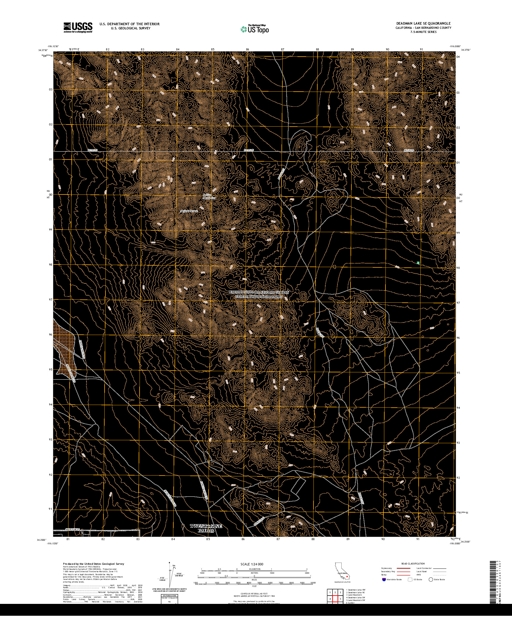 US TOPO 7.5-MINUTE MAP FOR DEADMAN LAKE SE, CA